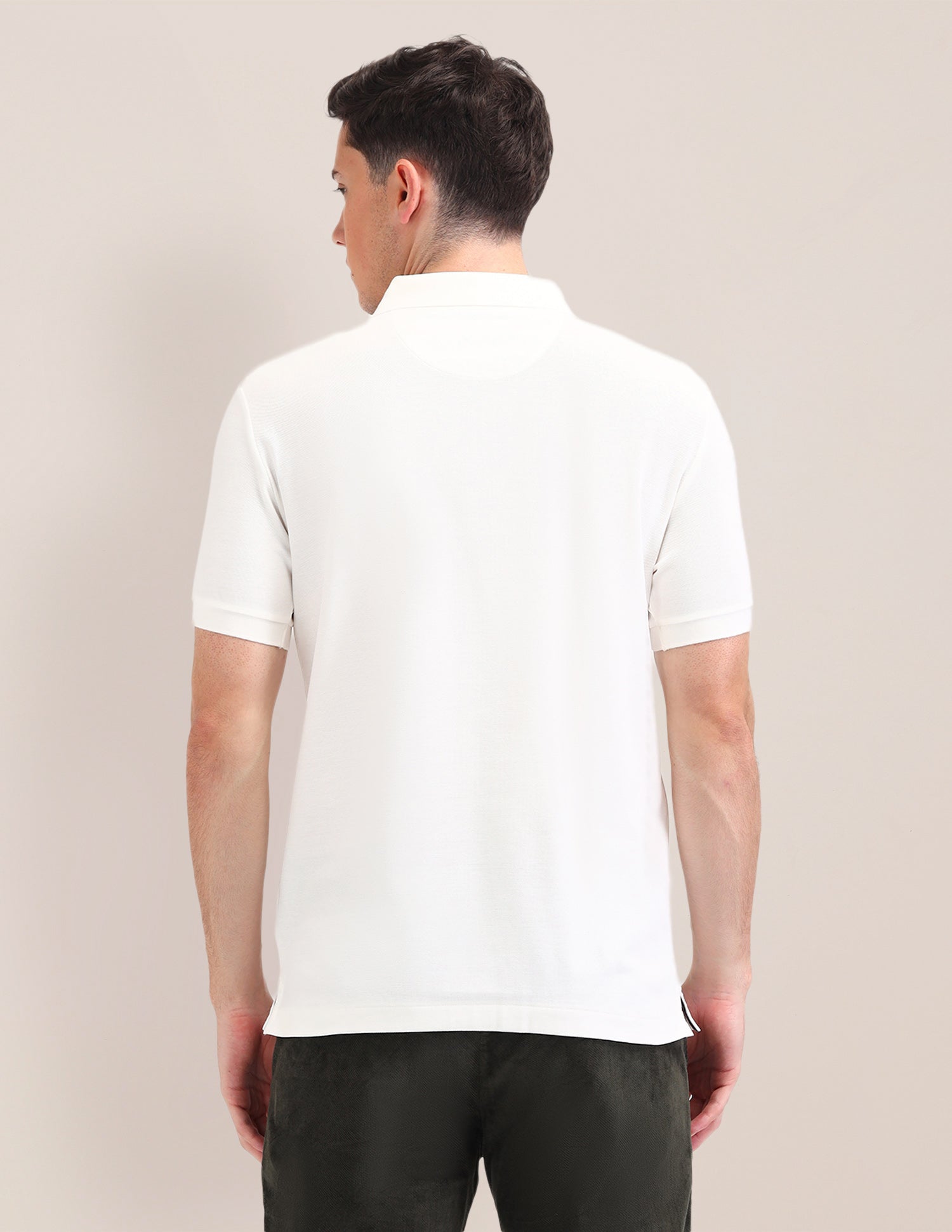 Solid Pattern Cotton Polo Shirt White - U.S. Polo Assn. India | Large