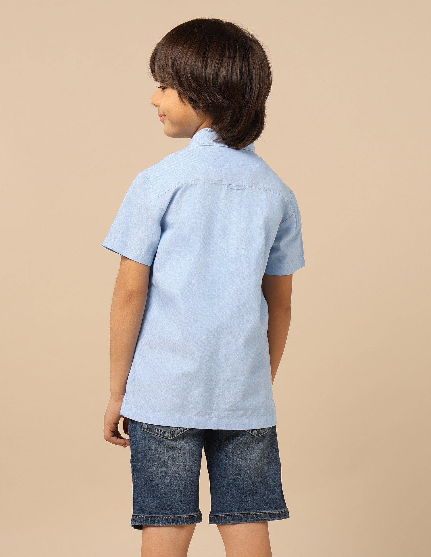 Boys Geometric Printed Twill Shirt Light Blue - U.S. POLO ASSN. | Large