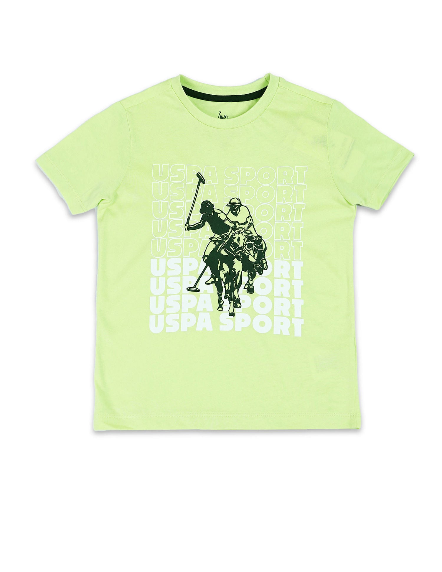 Boys Brand Print Regular Fit T-shirt Green - U.S. POLO ASSN. | Large