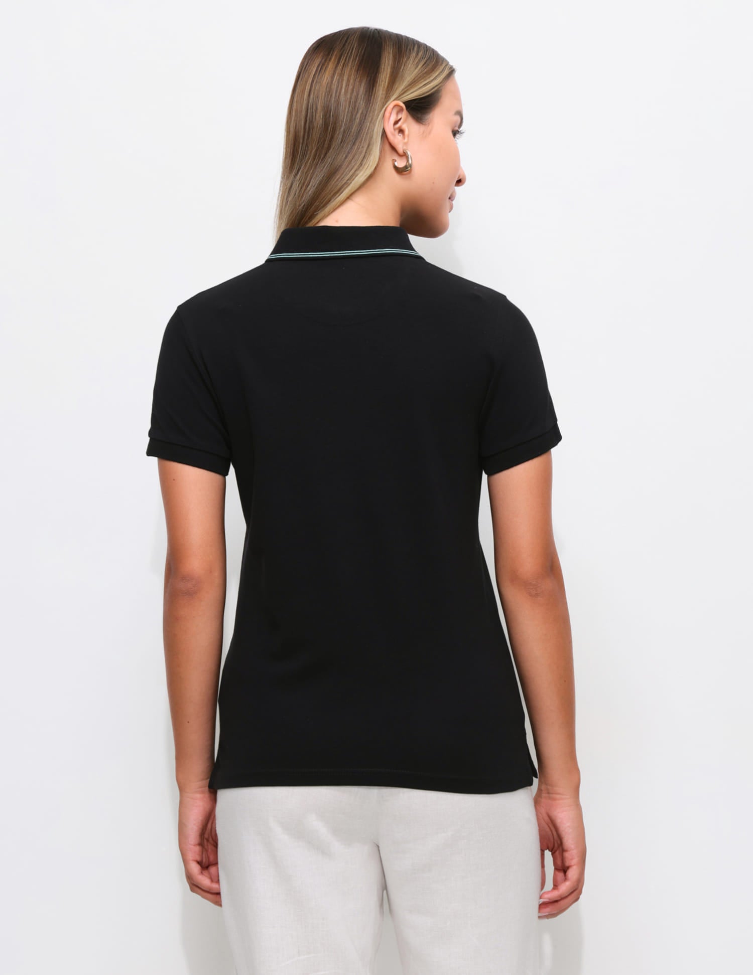 Tipped Collar Regular Fit Polo Shirt Balck - U.S. Polo Assn. India | Large