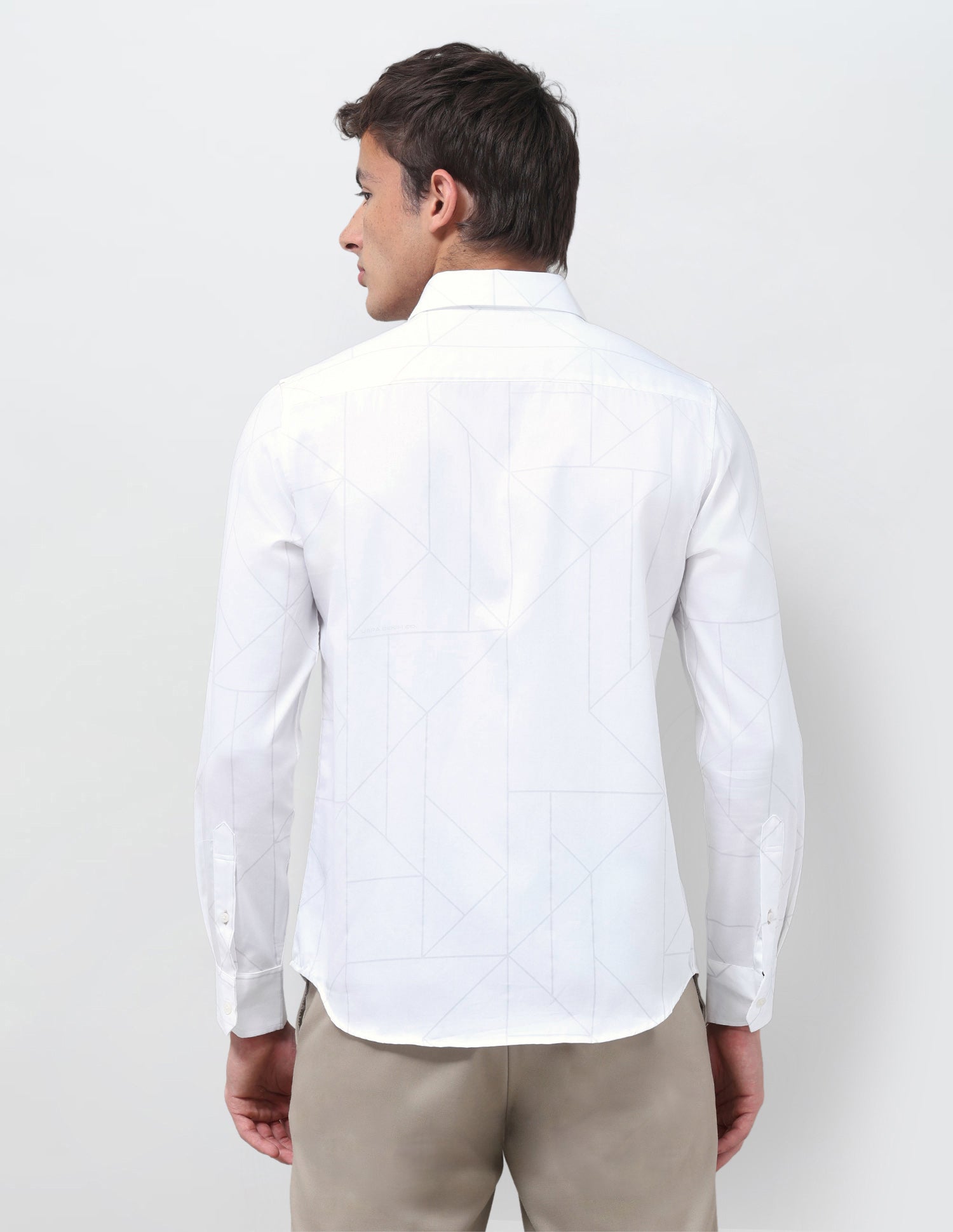 Geometric Printed Satin Shirt White - U.S. Polo Assn. India | Large