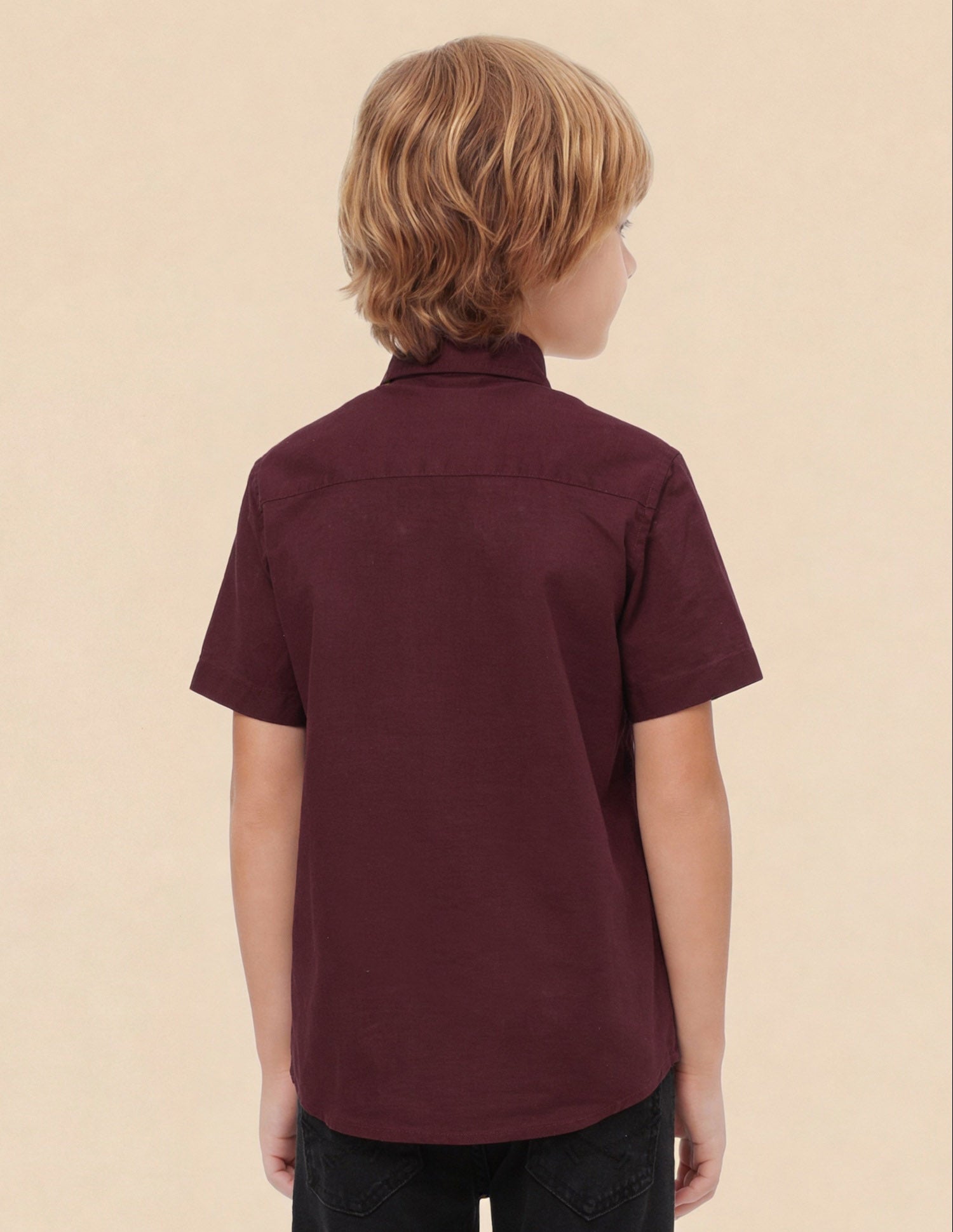 Pure Cotton Solid Shirt Wine - U.S. Polo Assn. India | Large