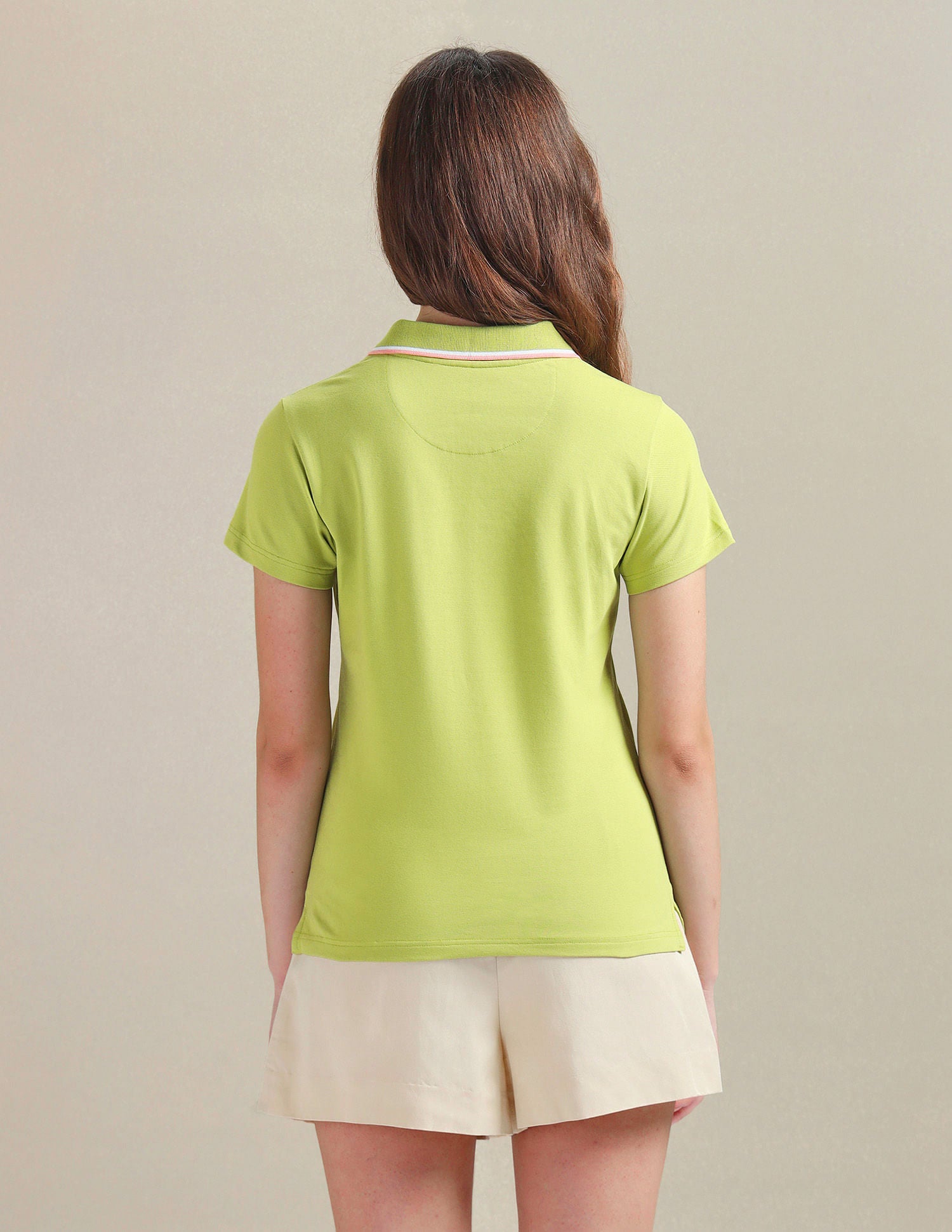 Tipped Collar Cotton Polo Shirt Light Green - U.S. POLO ASSN. | Large