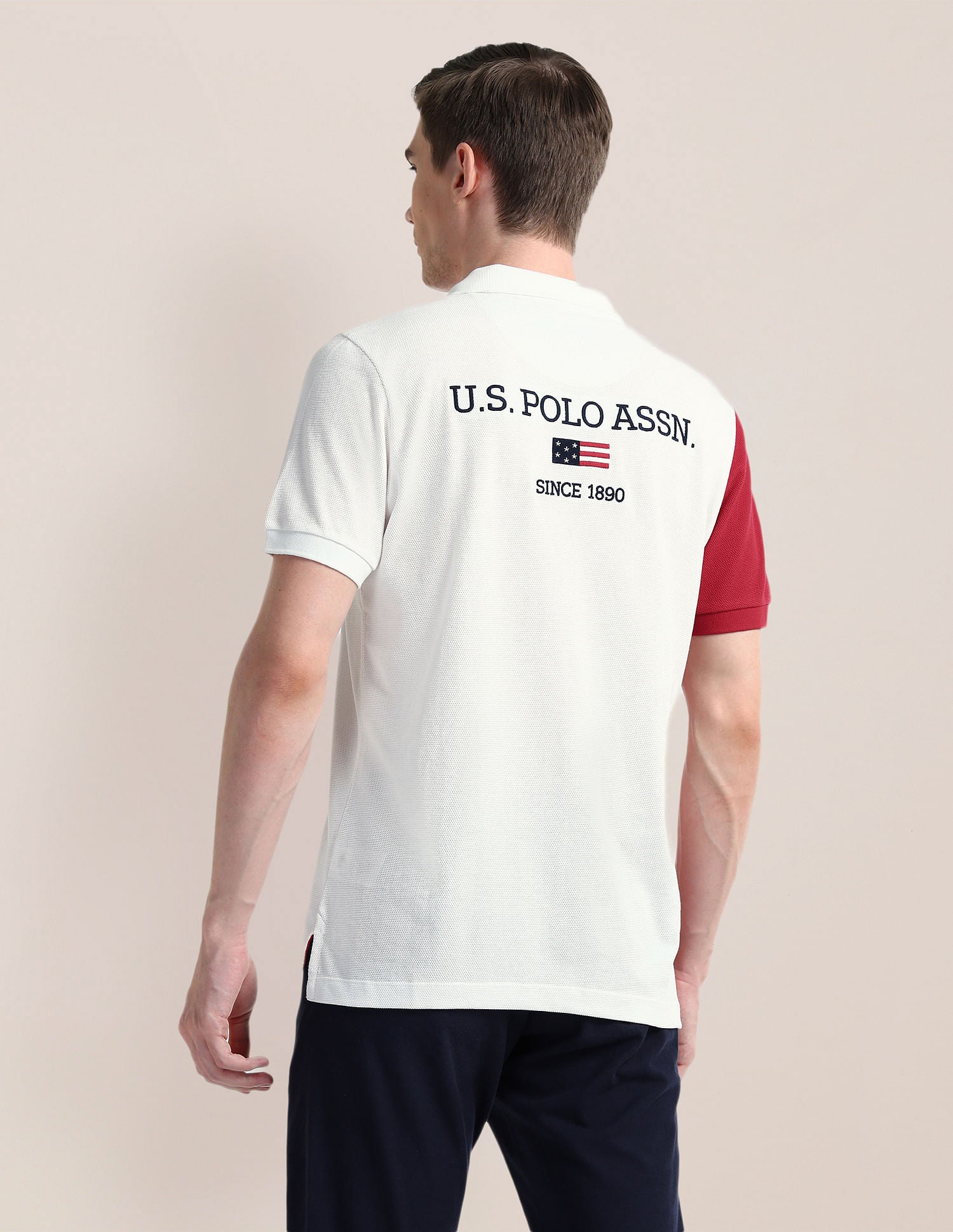 Vertical Stripe Slim Fit Polo Shirt White - U.S. Polo Assn. India | Large