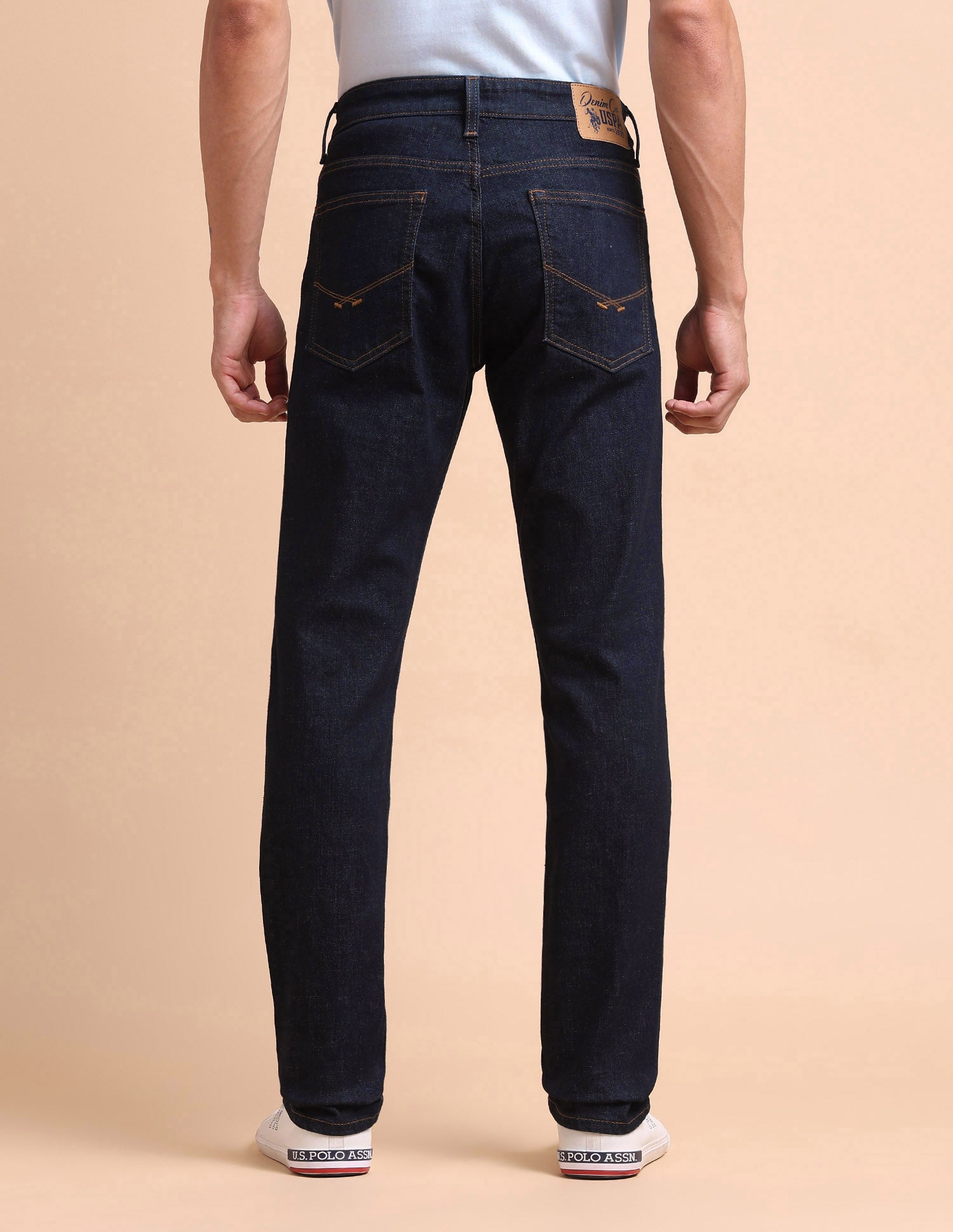 Brandon Slim Tapered Fit Blue Jeans Dark Blue - U.S. POLO ASSN. | Large