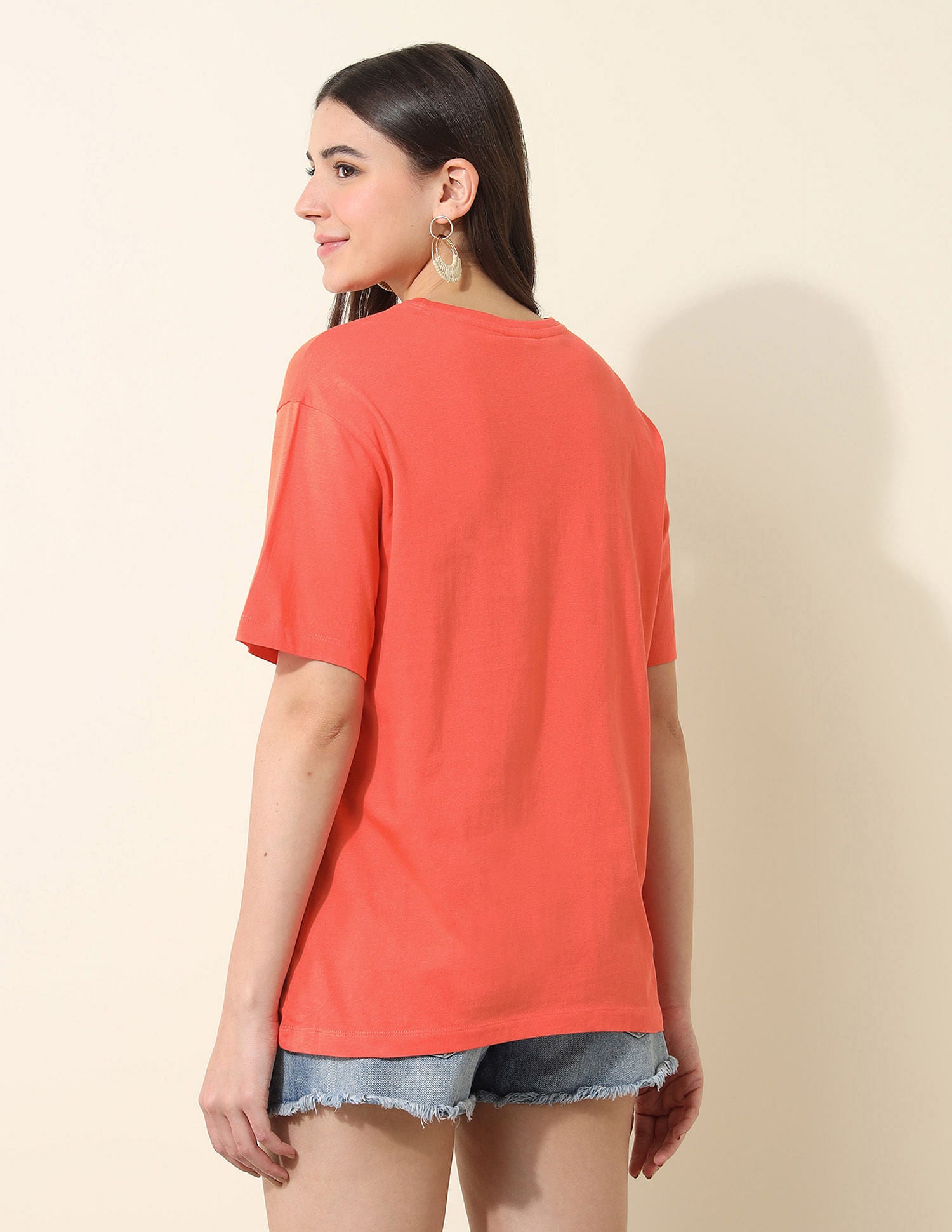 Boyfriend Fit Brand Printed T-Shirt Coral - U.S. POLO ASSN. | Large