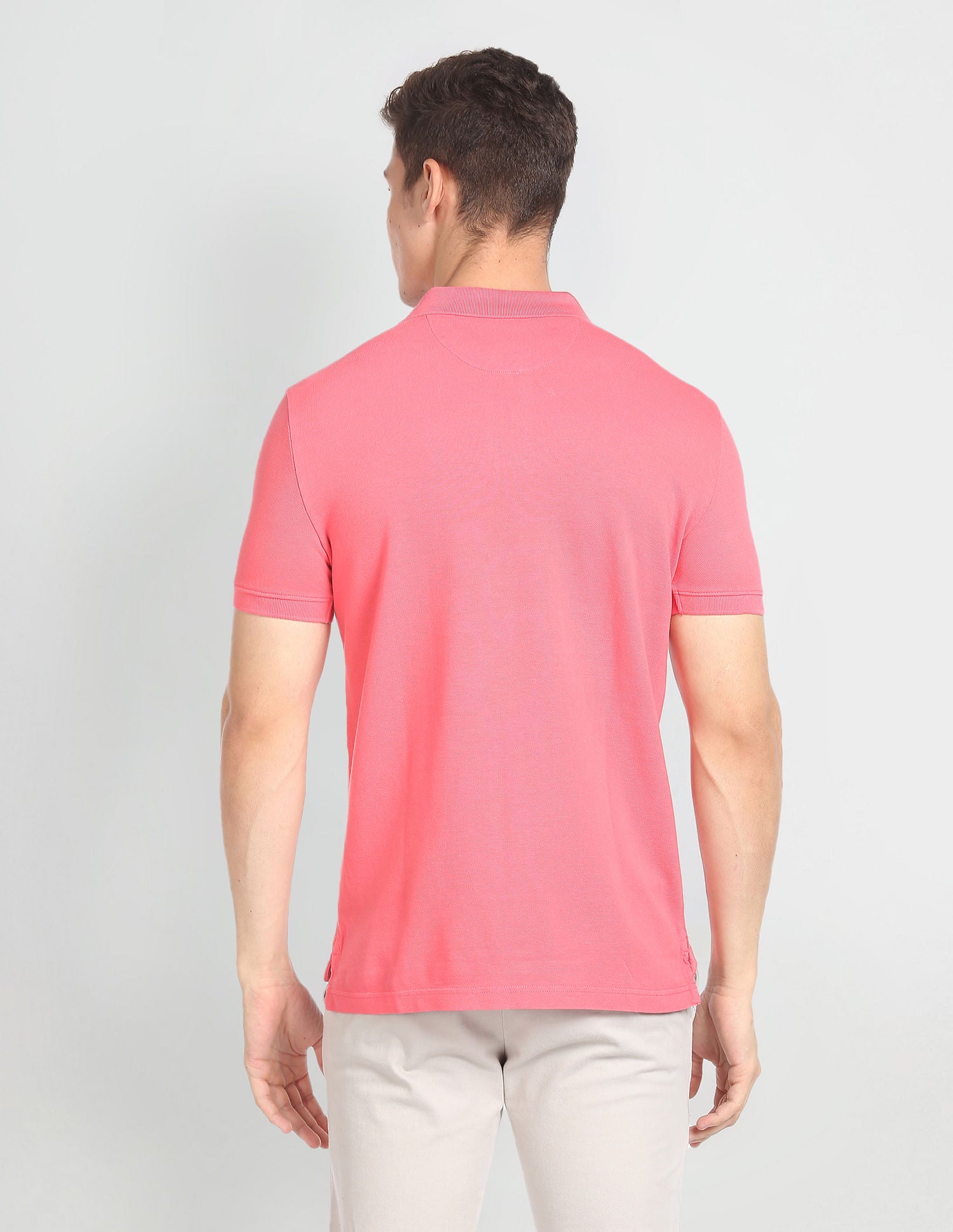 Solid Cotton Polo Shirt Pink - U.S. POLO ASSN. | Large