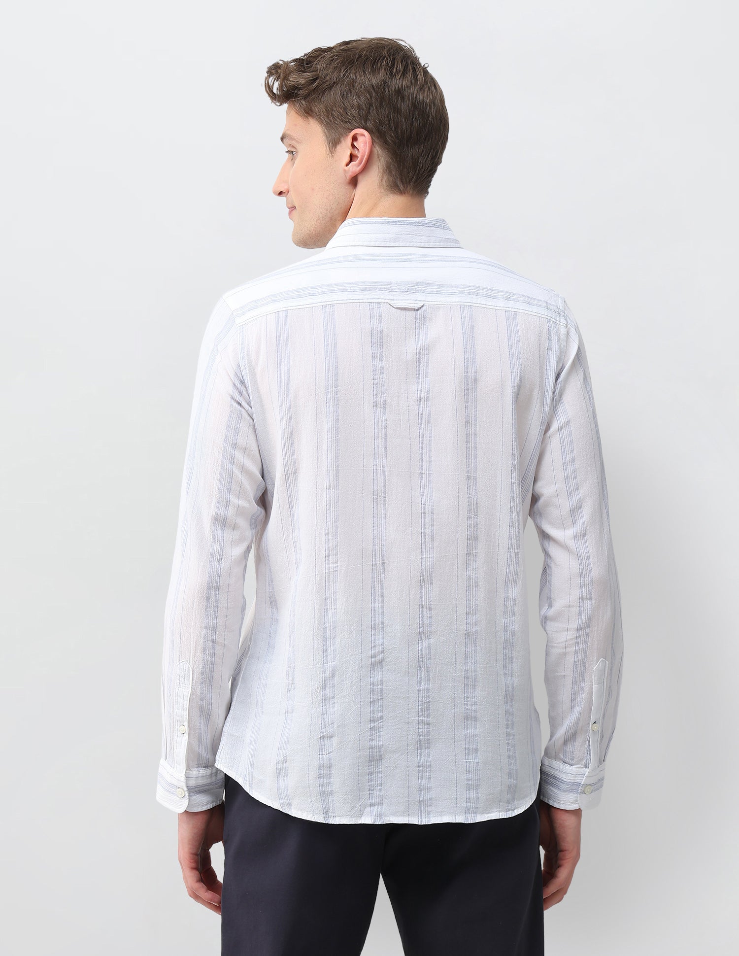 Vertical Striped Regular Fit Shirt Ecru - U.S. Polo Assn. India | Large