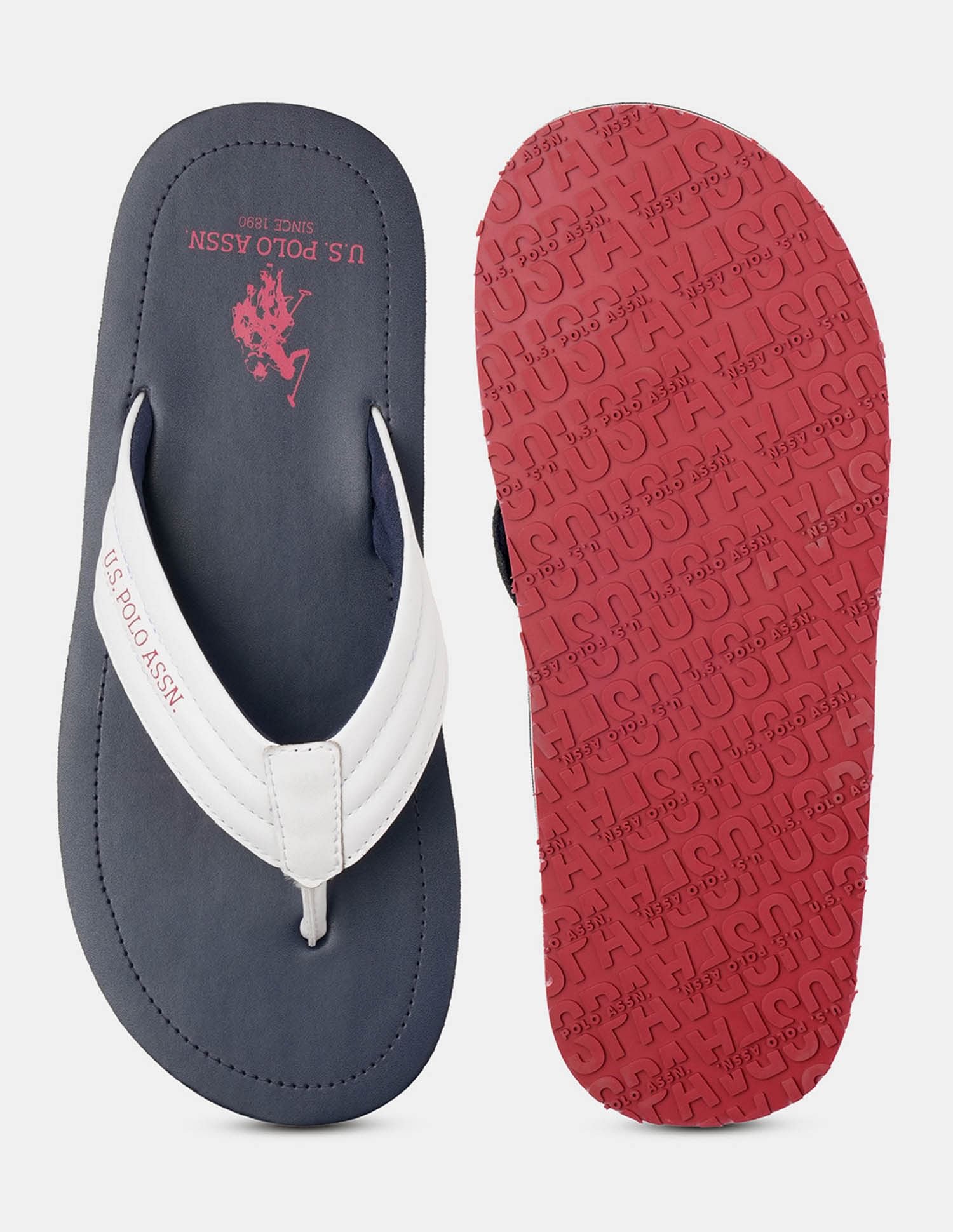 Men Terry Solid Flip Flops Navy - U.S. Polo Assn. India | Large