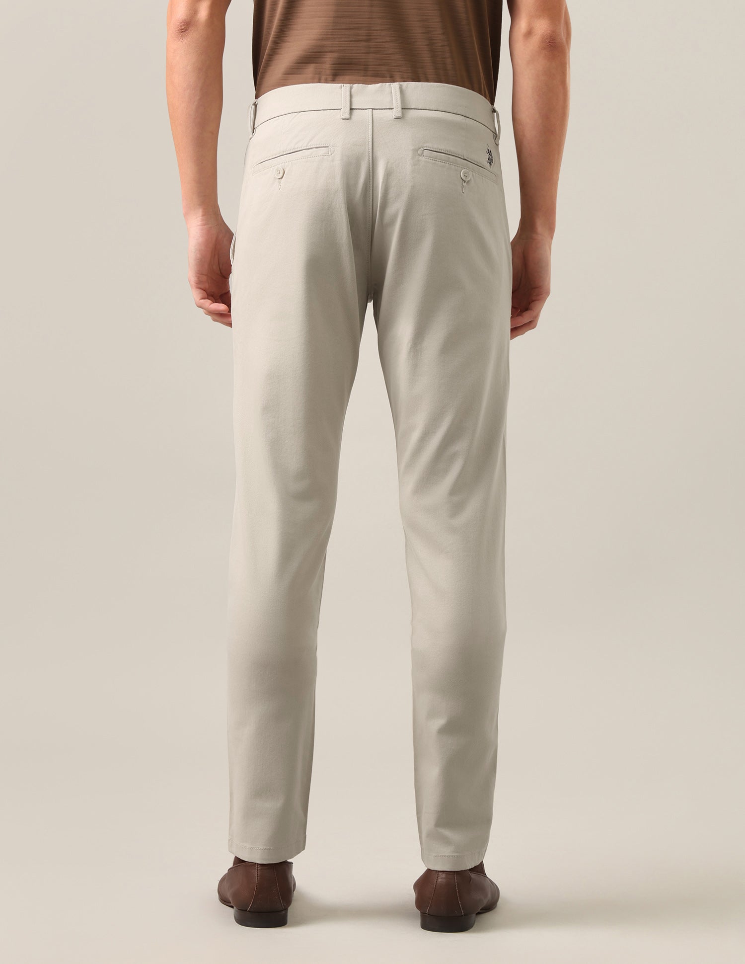 Austin Slim Fit Twill Trousers Stone - U.S. Polo Assn. India | Large