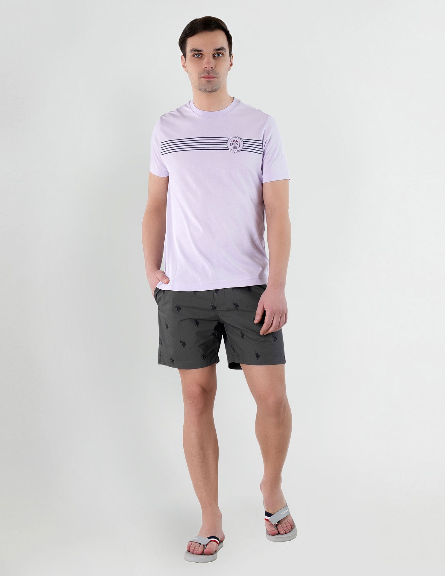 Signature Logo Pure Cotton I021 Boxers - Pack Of 1 Dark Grey - U.S. POLO ASSN. | Large