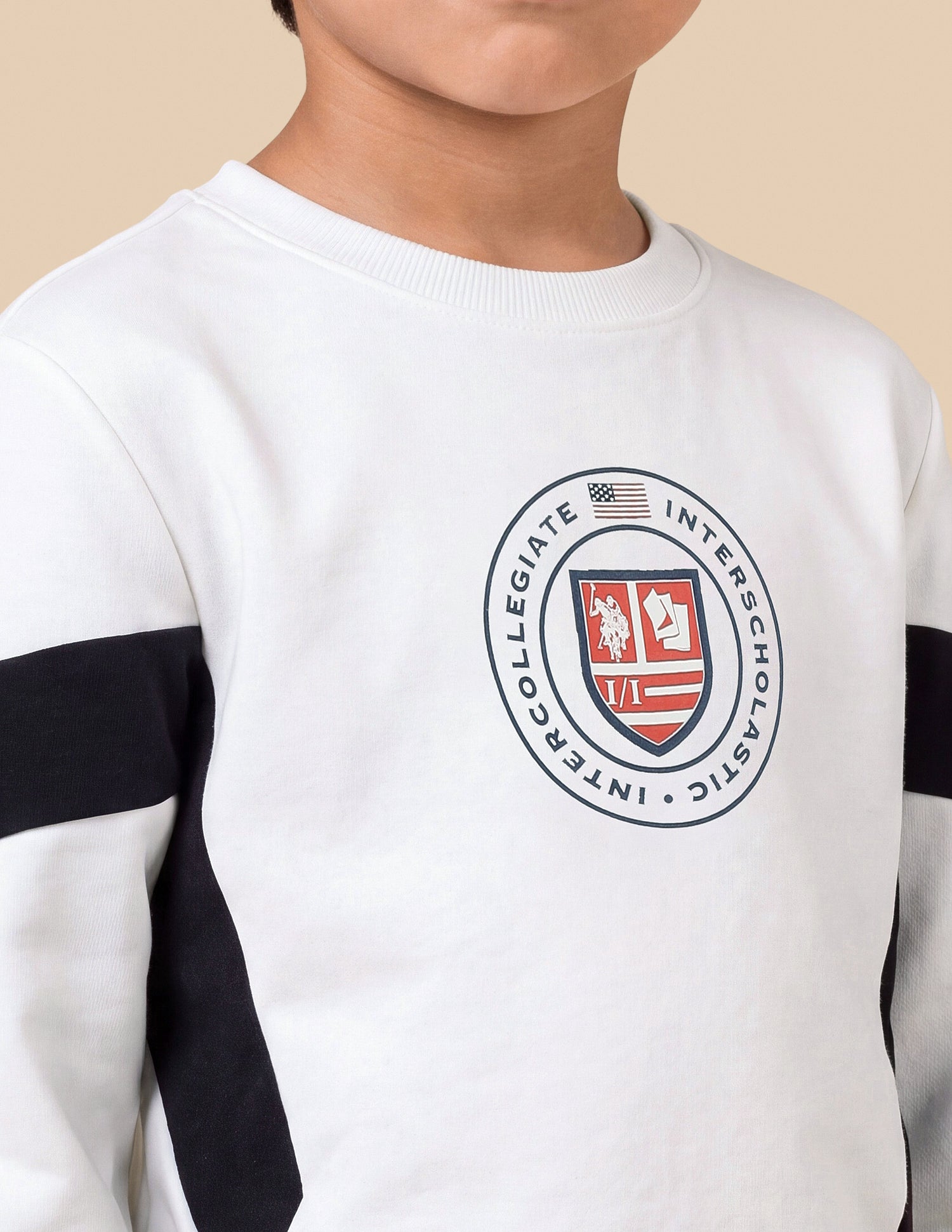 Graphic Printed Regular Fit Sweatshirt Off White - U.S. Polo Assn. India | Large