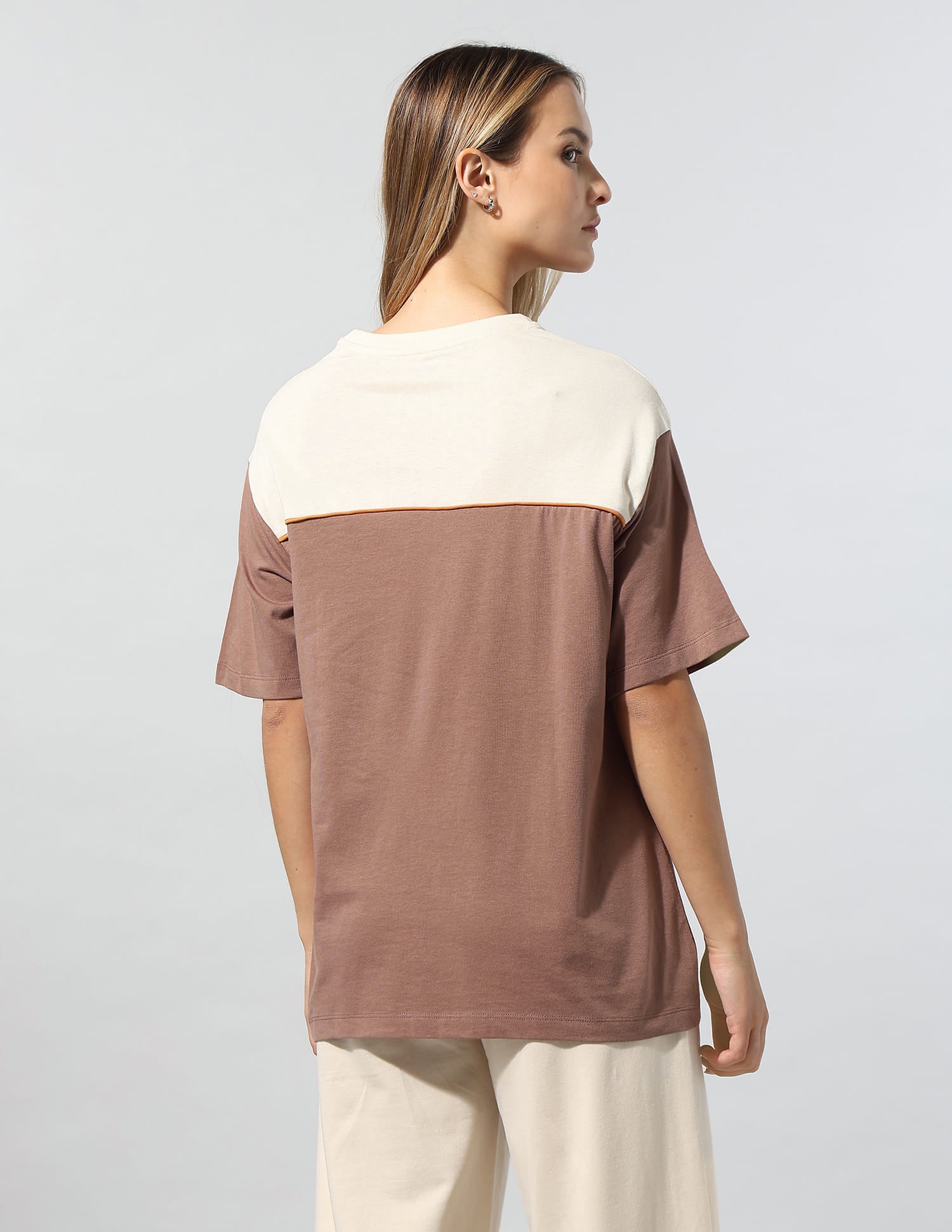 Colourblocked Relaxed T-Shirt Brown - U.S. Polo Assn. India | Large