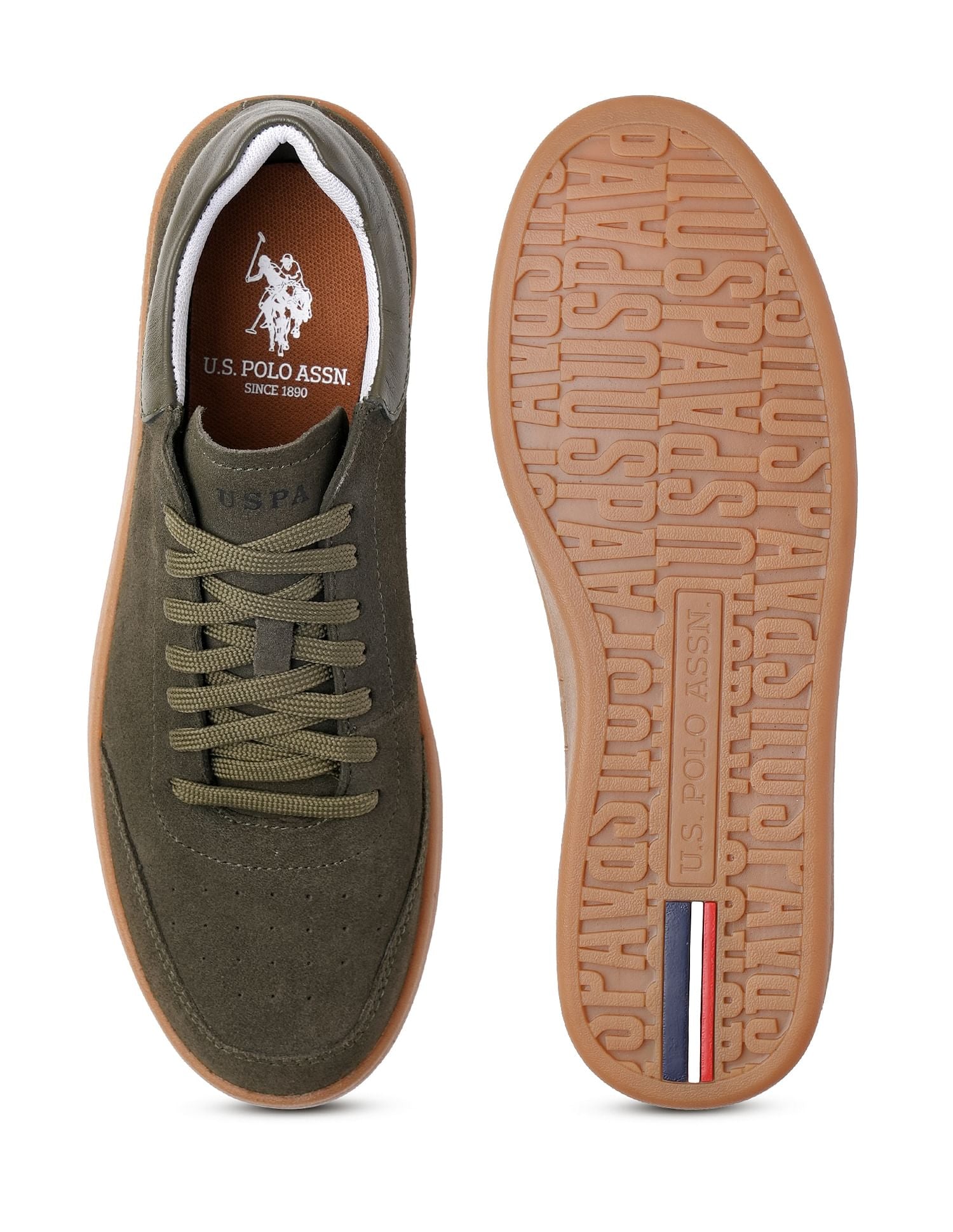 Mens Caldera Leather Sneakers Olive - U.S. POLO ASSN. | Large