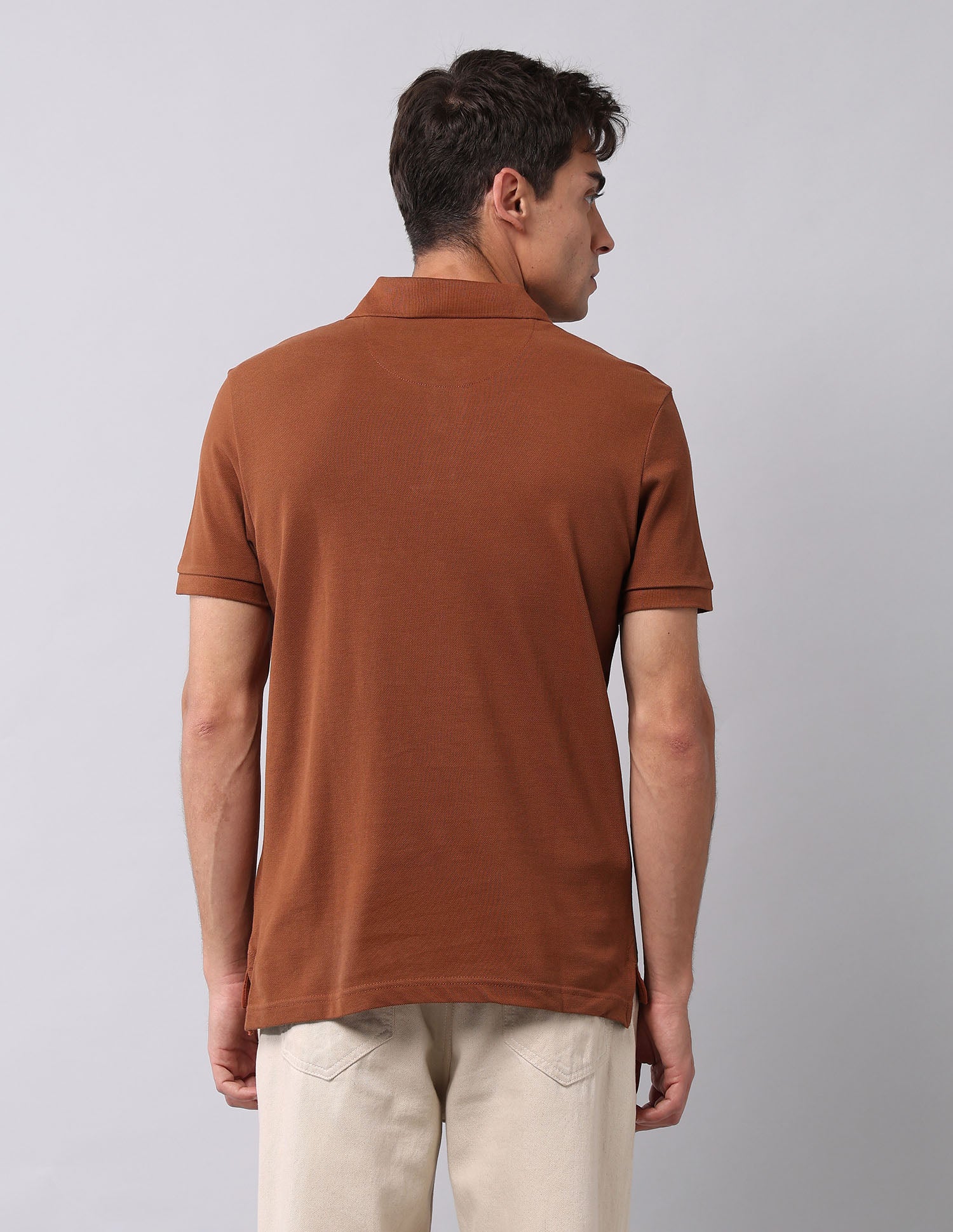 Brand Printed Muscle Fit Polo Shirt Rust - U.S. Polo Assn. India | Large