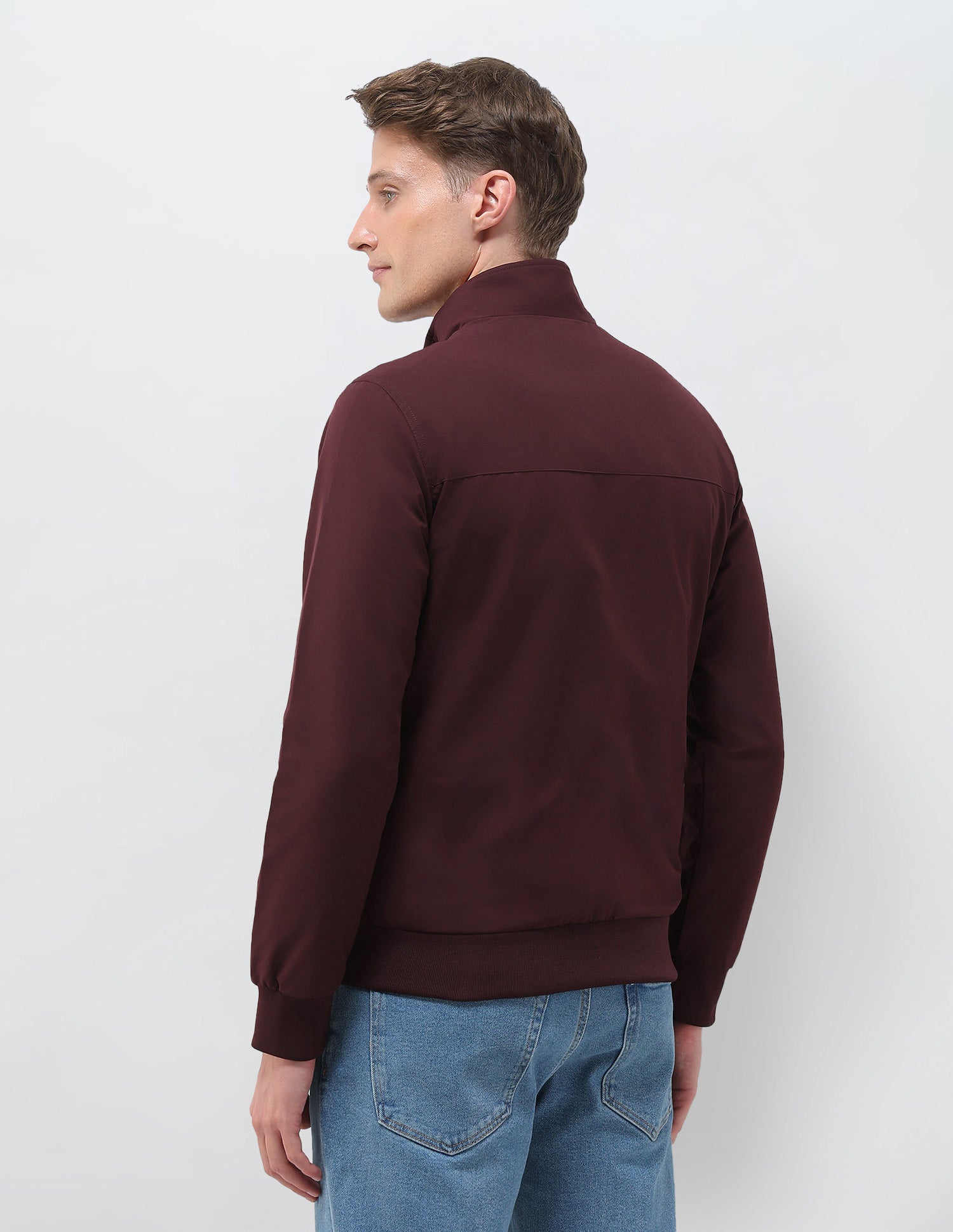 Regular Fit Solid Casual Jacket Wine - U.S. Polo Assn. India | Large