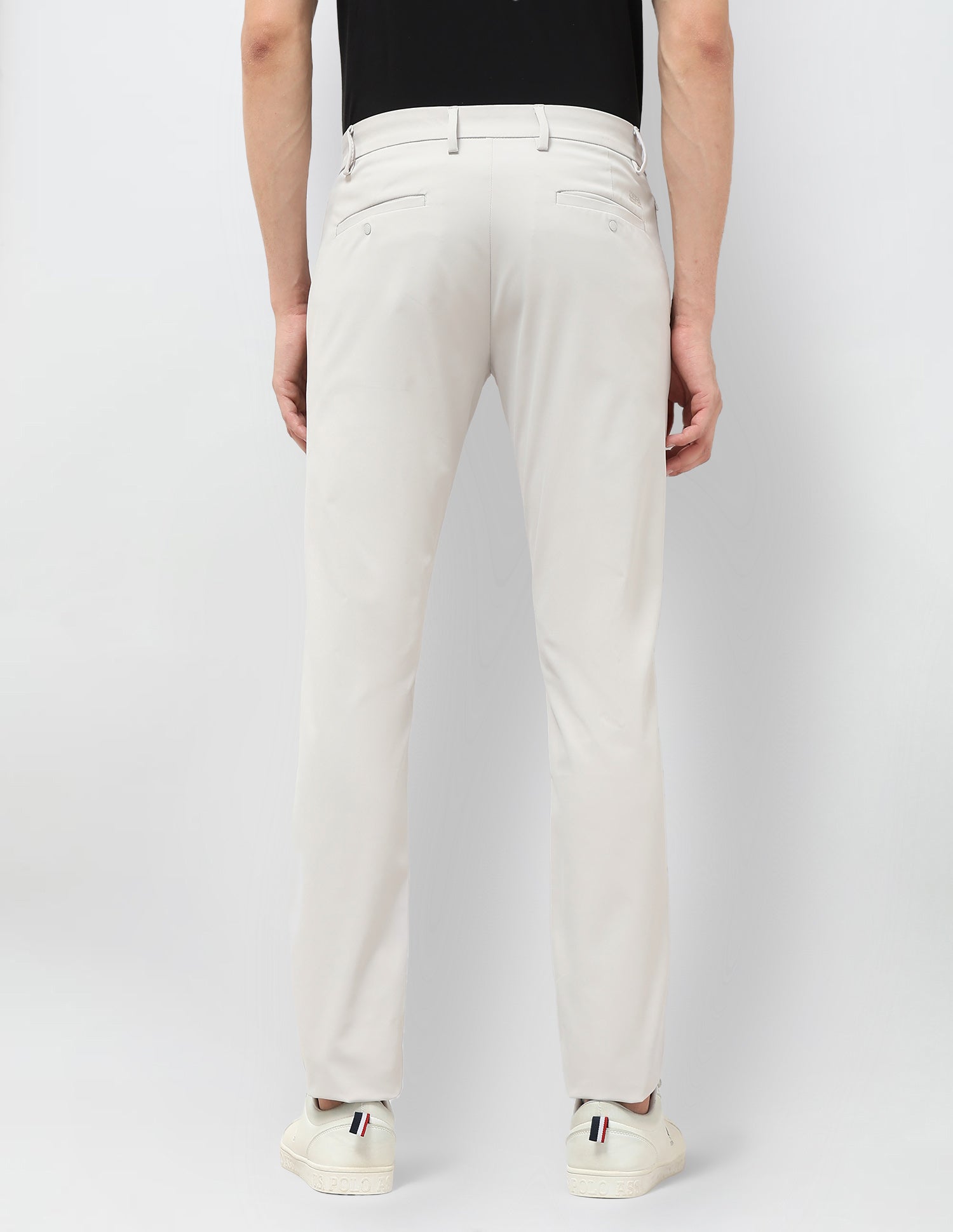 Austin Slim Fit Satin Trousers Ice Grey - U.S. POLO ASSN. | Large