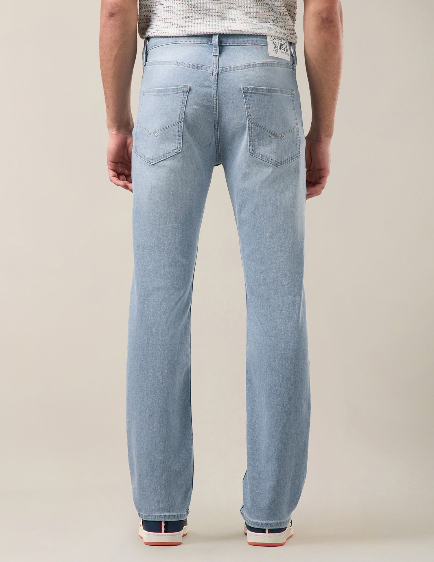 Harold Slim Straight Fit Blue Jeans Light Indigo - U.S. Polo Assn. India | Large