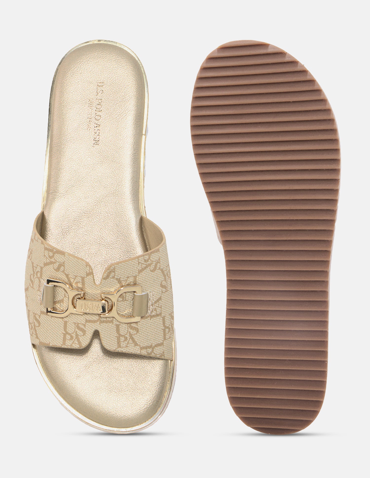 Monogram Viha Sandals Beige - U.S. Polo Assn. India | Large