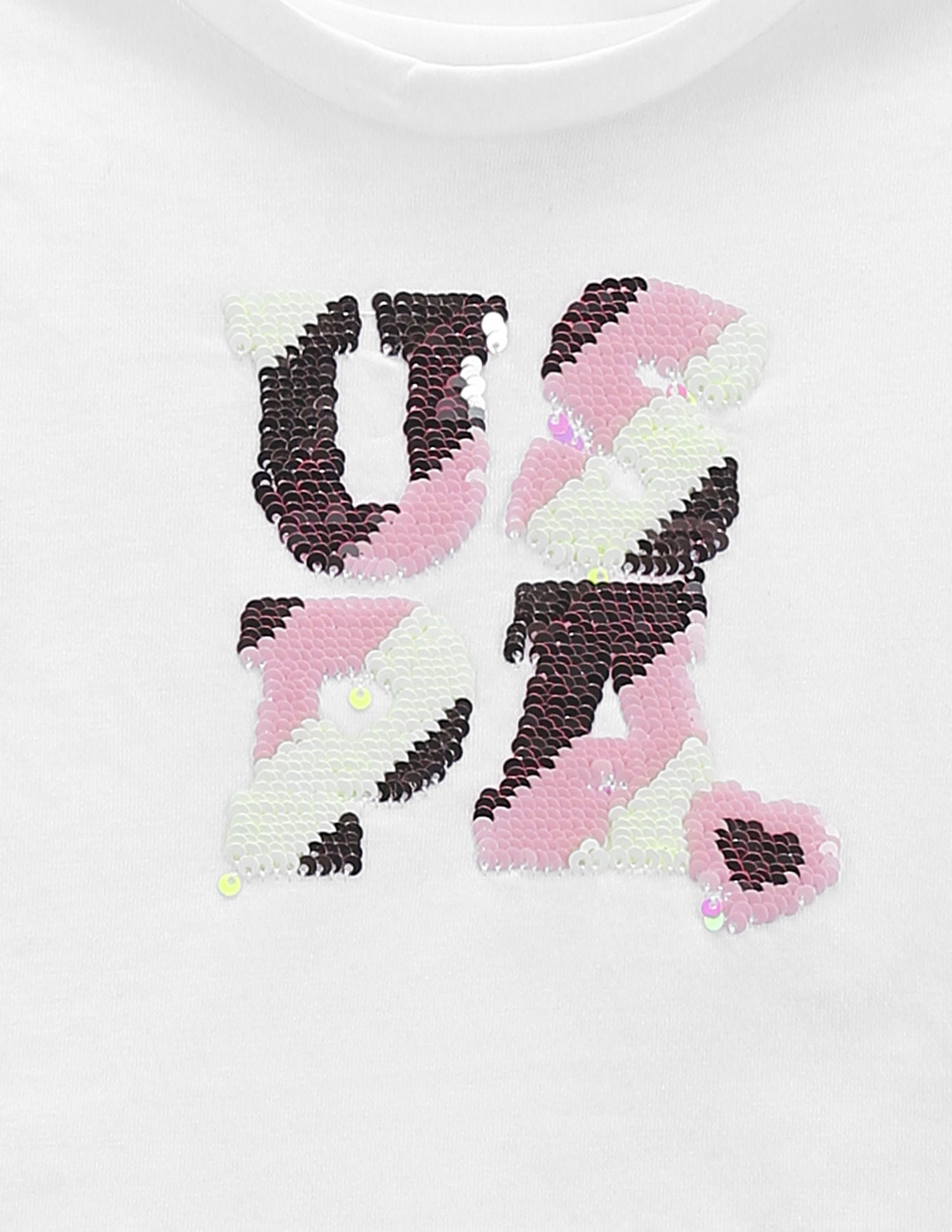 Girls Flip Sequin T-Shirt White - U.S. Polo Assn. India | Large