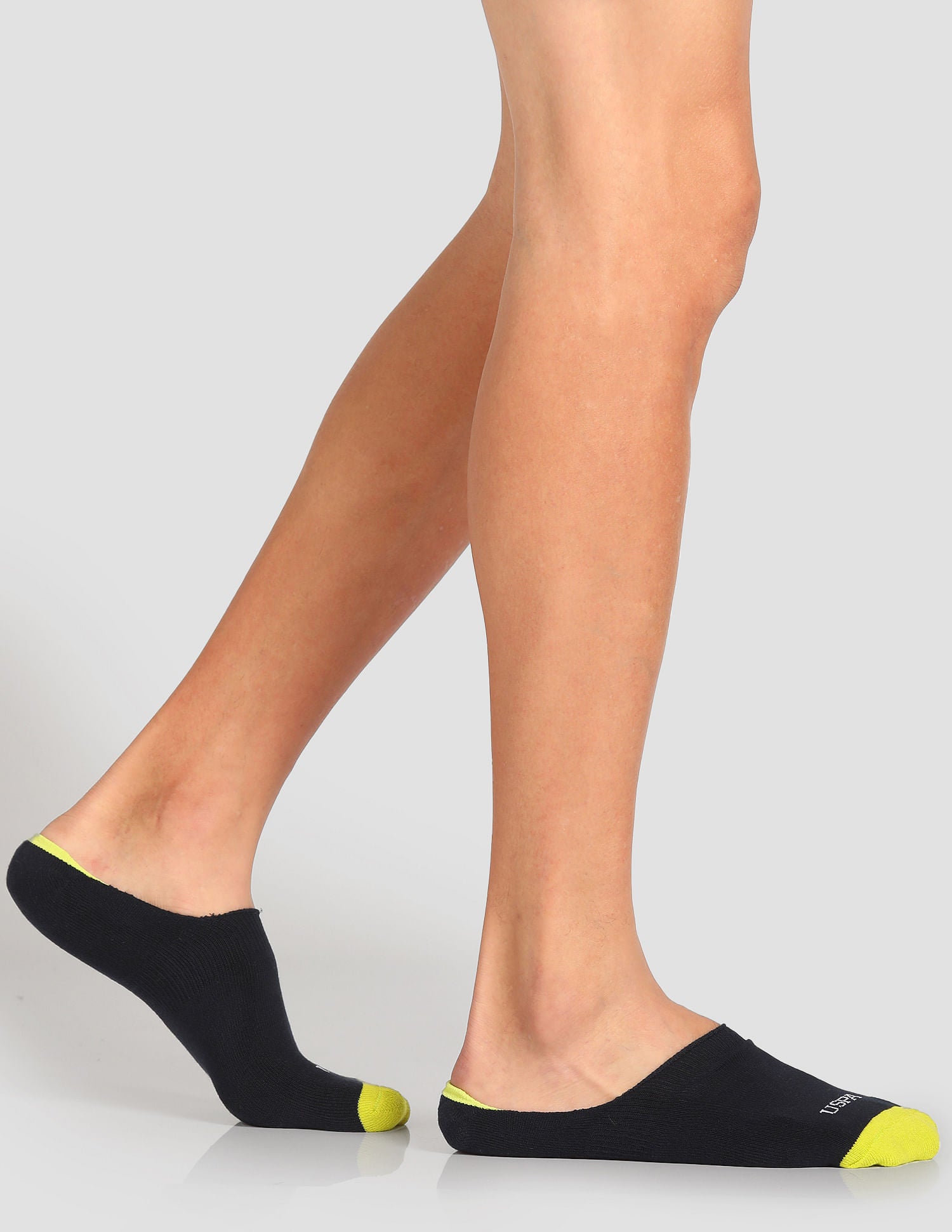 Terry Finish No Show ES004 Socks - Pack Of 3 Fig, Bistro Green and Navy - U.S. POLO ASSN. | Large