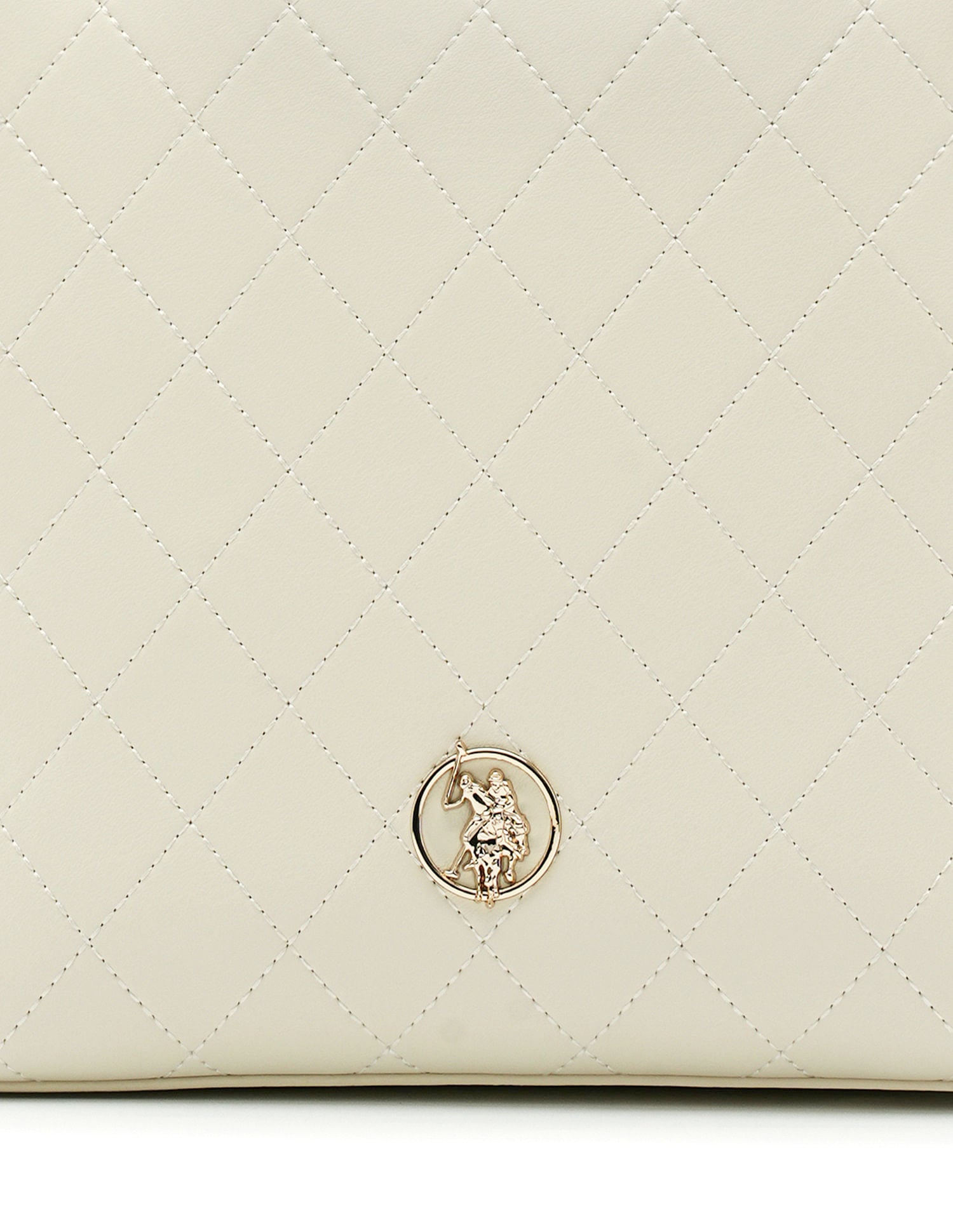 Jess Textured Tote With Sling Bag Off White - U.S. POLO ASSN. | Large