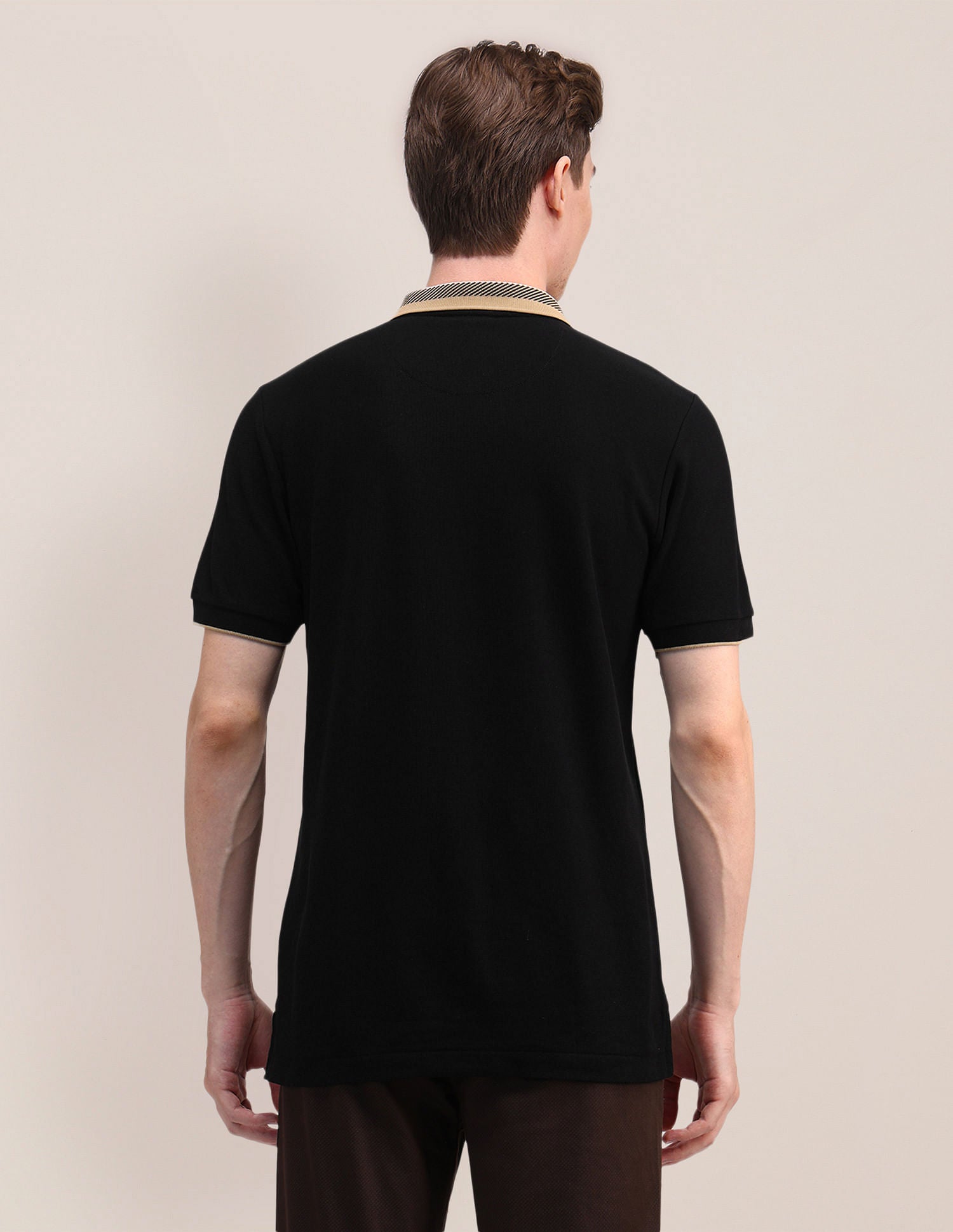 Slim Fit Cotton Polo Shirt Black - U.S. Polo Assn. India | Large