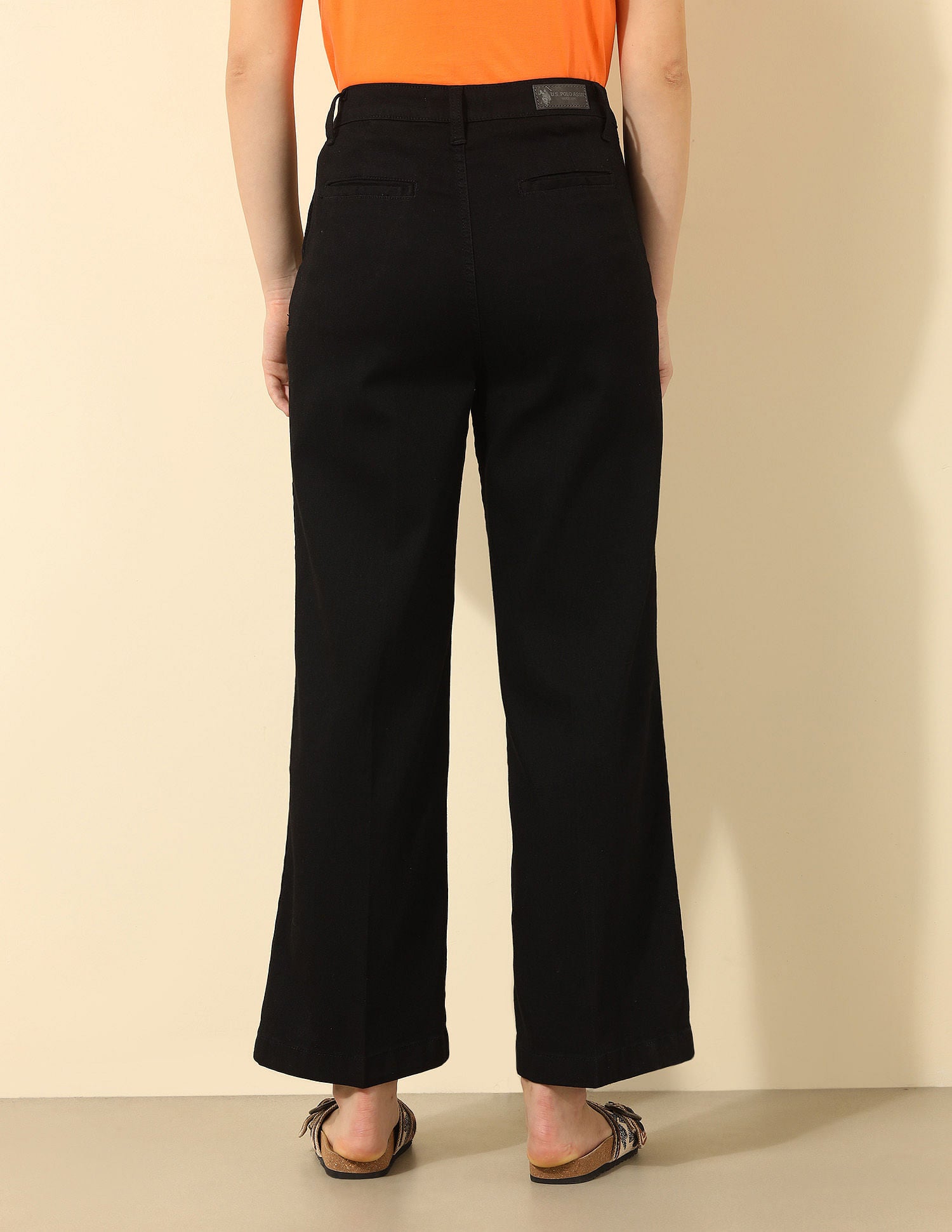 High Rise Wide Leg Jeans Black - U.S. POLO ASSN. | Large