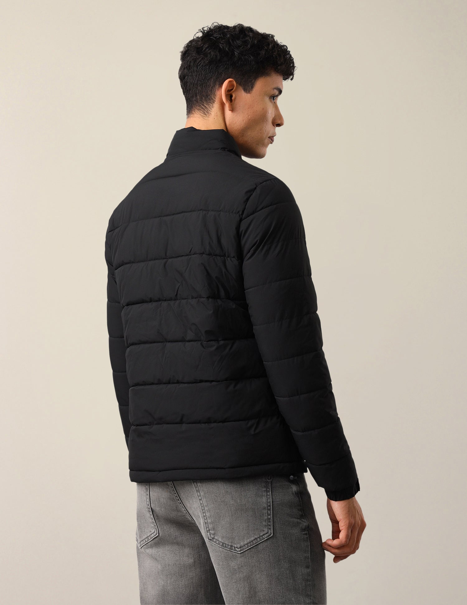 Solid Regular Fit Puffer Jacket Black - U.S. Polo Assn. India | Large