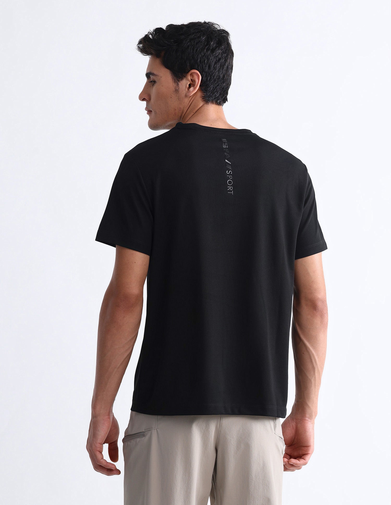 Brand Embossed Slim Fit T-Shirt Black - U.S. Polo Assn. India | Large