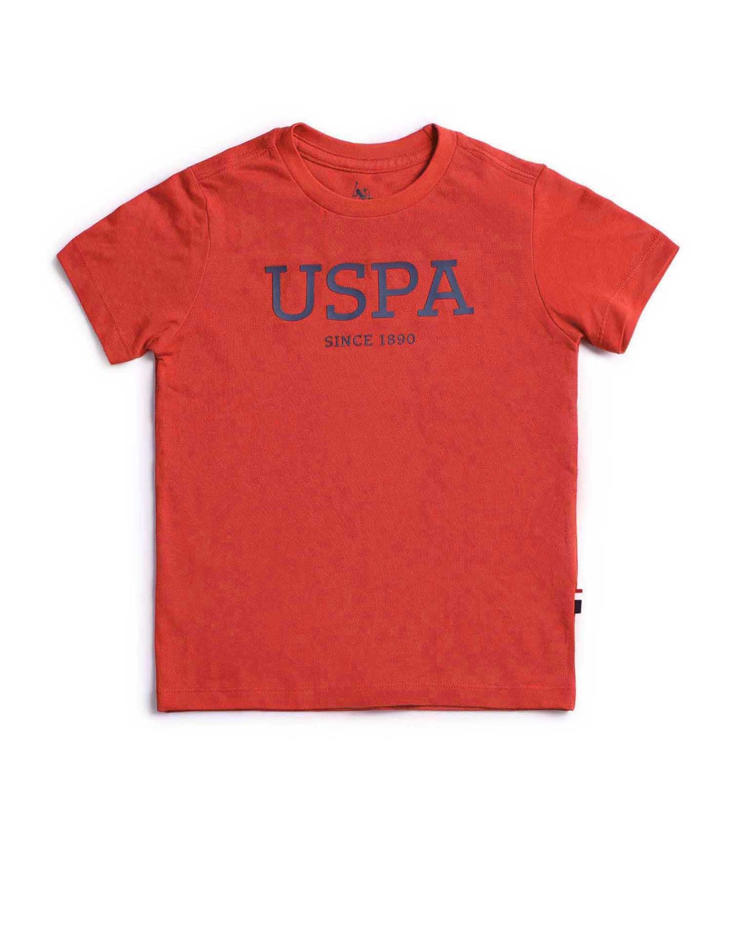 Boys Regular Fit Brand Printed T-Shirt Dark Orange - U.S. POLO ASSN. | Large