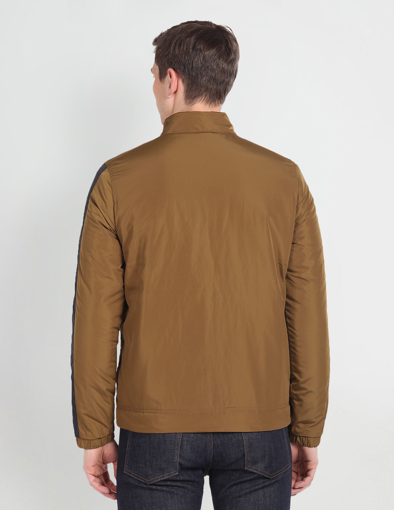 Lightweight Colour Block Jacket Brown and Navy - U.S. Polo Assn. India | Large