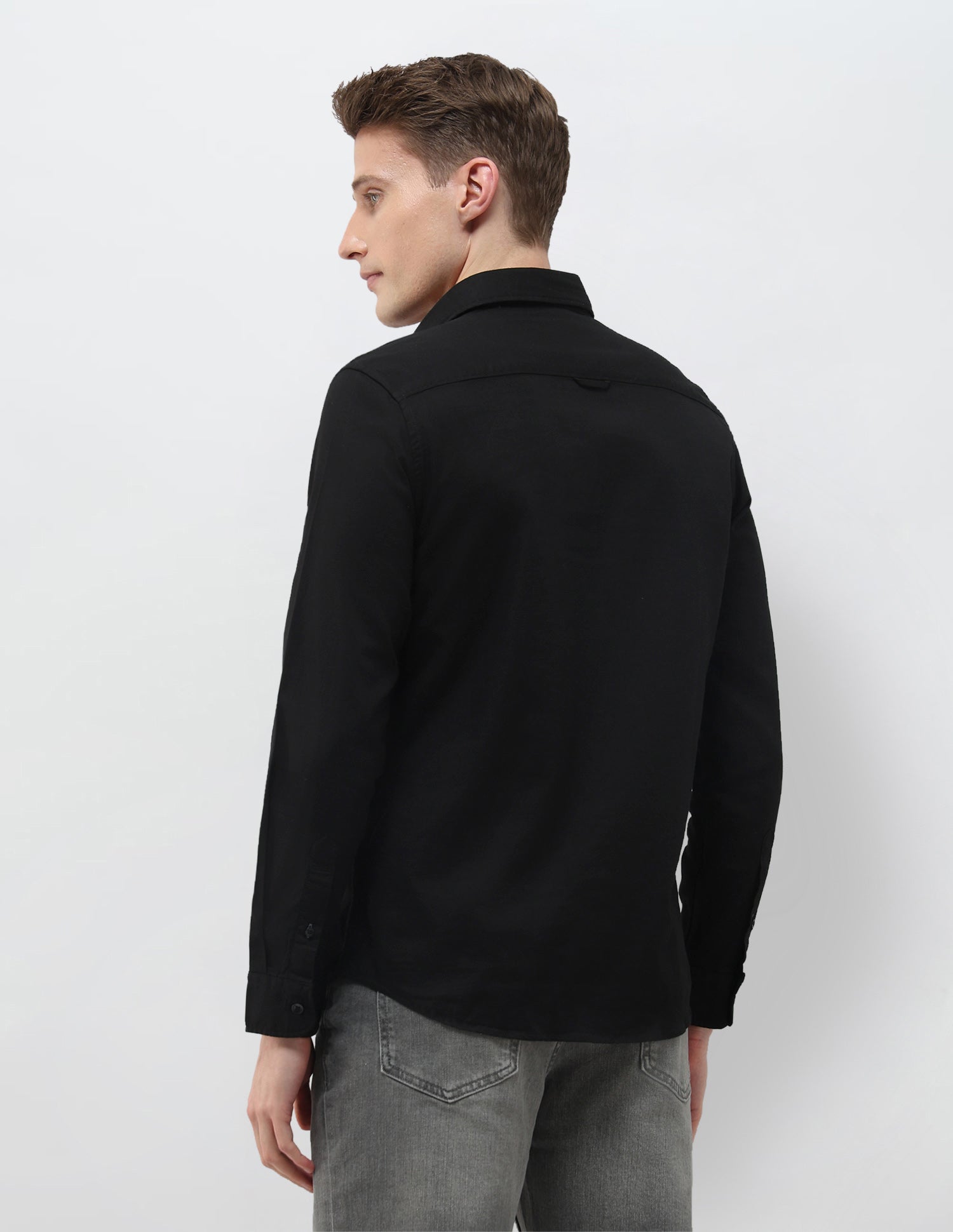 Solid Summer House Regular Fit Shirt Black - U.S. Polo Assn. India | Large