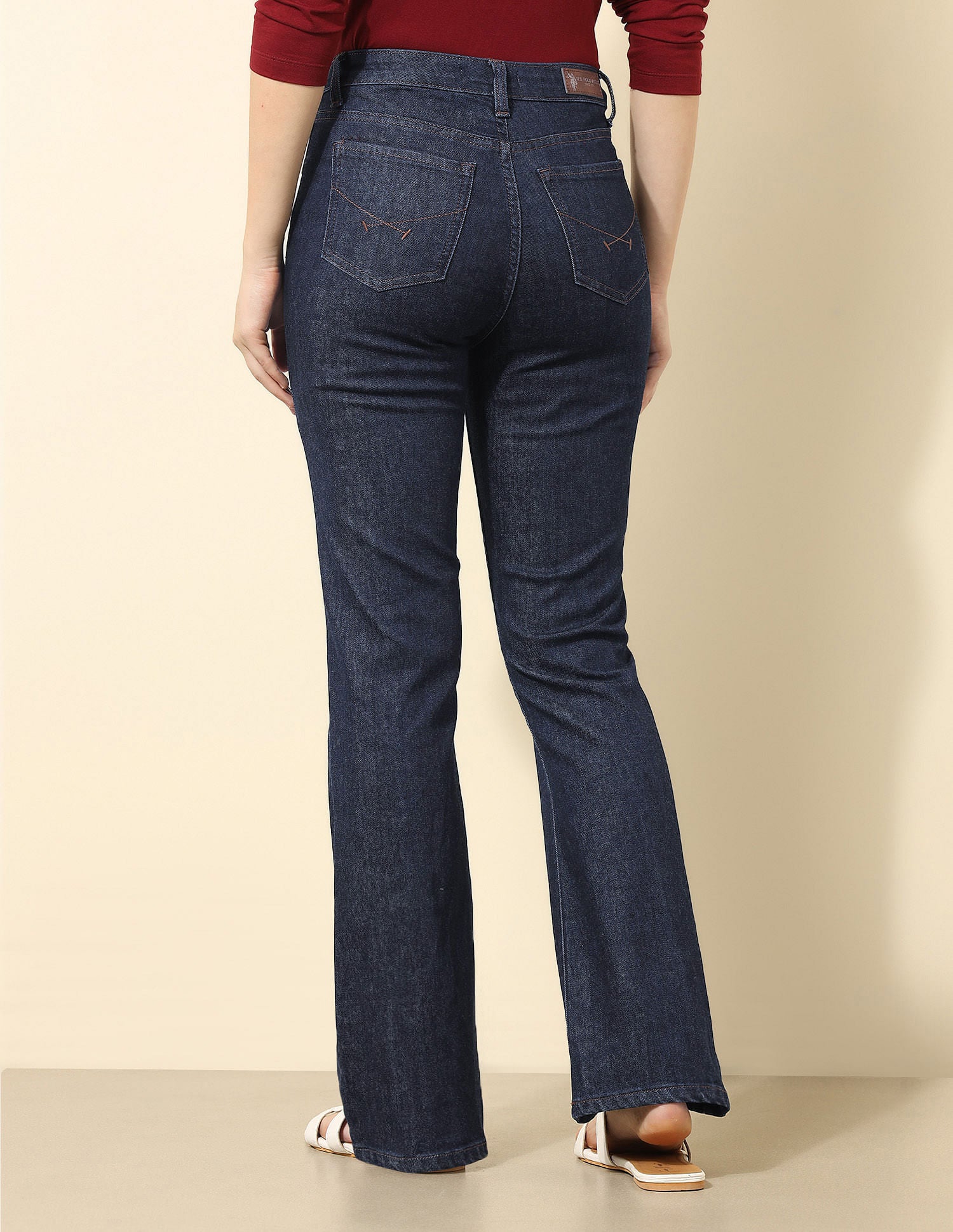 High-Rise Bootcut Jeans Dark Blue - U.S. Polo Assn. India | Large