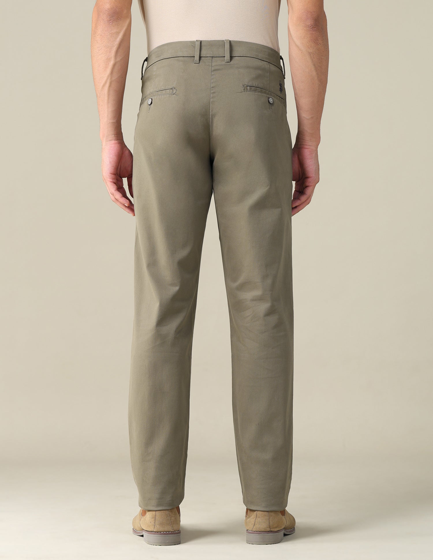 Textured Dobby Trousers Brown - U.S. POLO ASSN. | Large