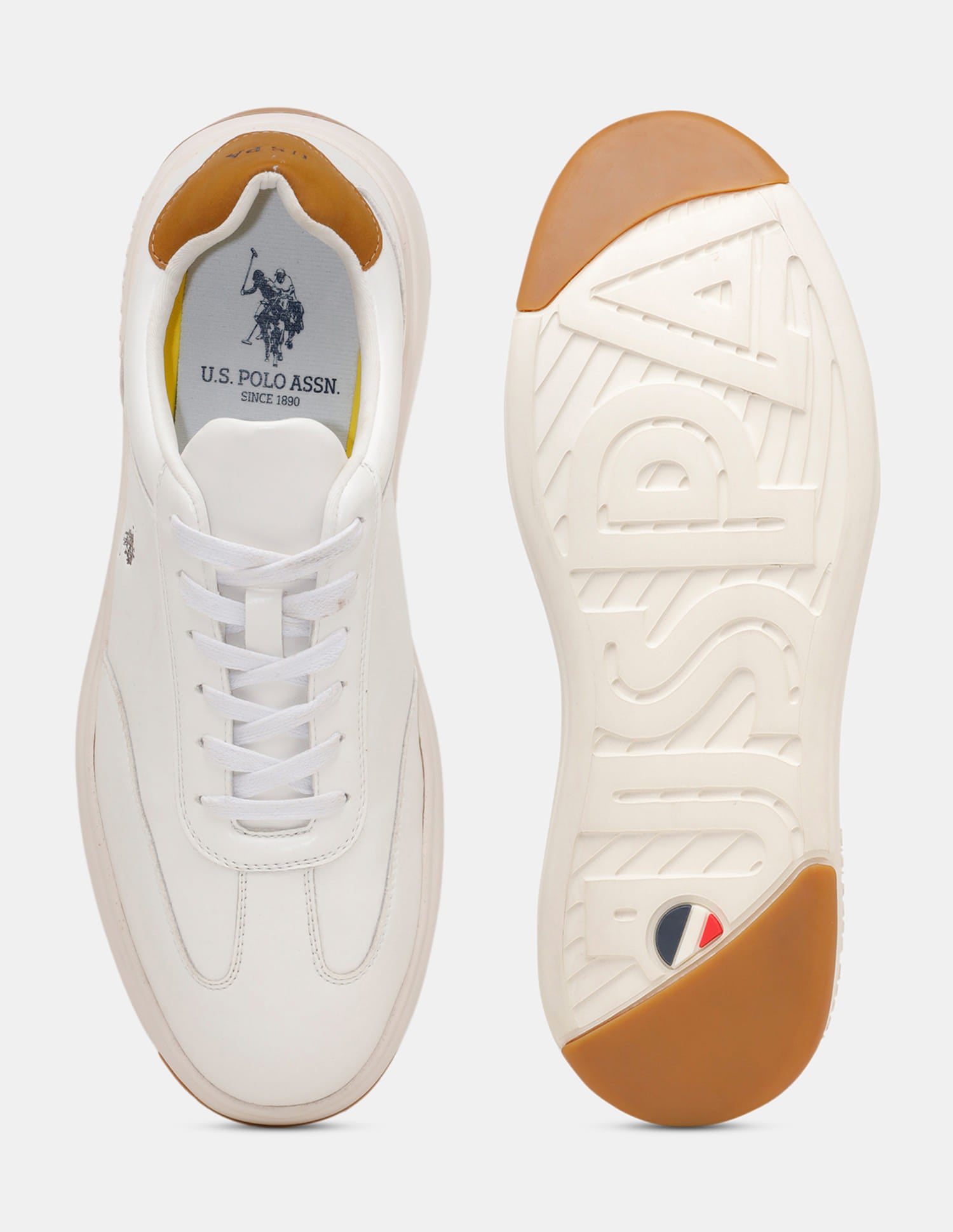 Round Toe Lace Ups Como 2.0 Sneakers White - U.S. Polo Assn. India | Large