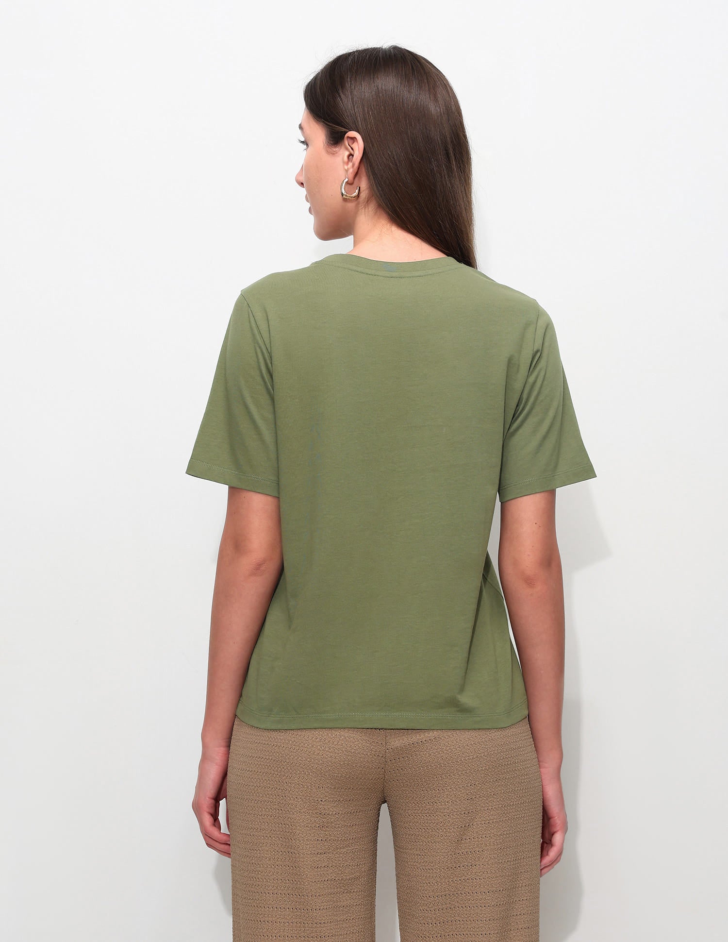 Boxy Fit Floral Printed T-Shirt Olive - U.S. Polo Assn. India | Large
