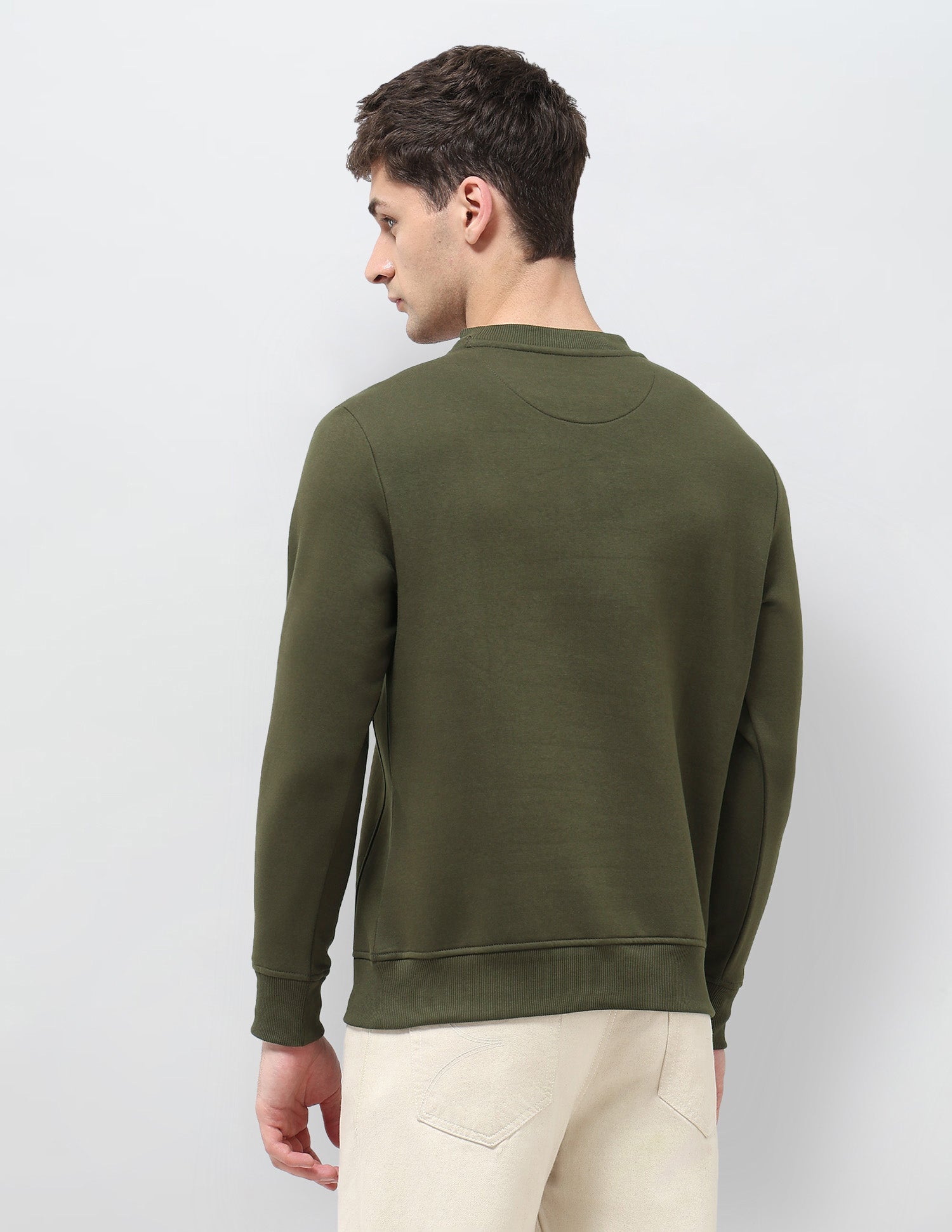 Brand Printed Regular Fit Sweatshirt Olive - U.S. POLO ASSN. | Large