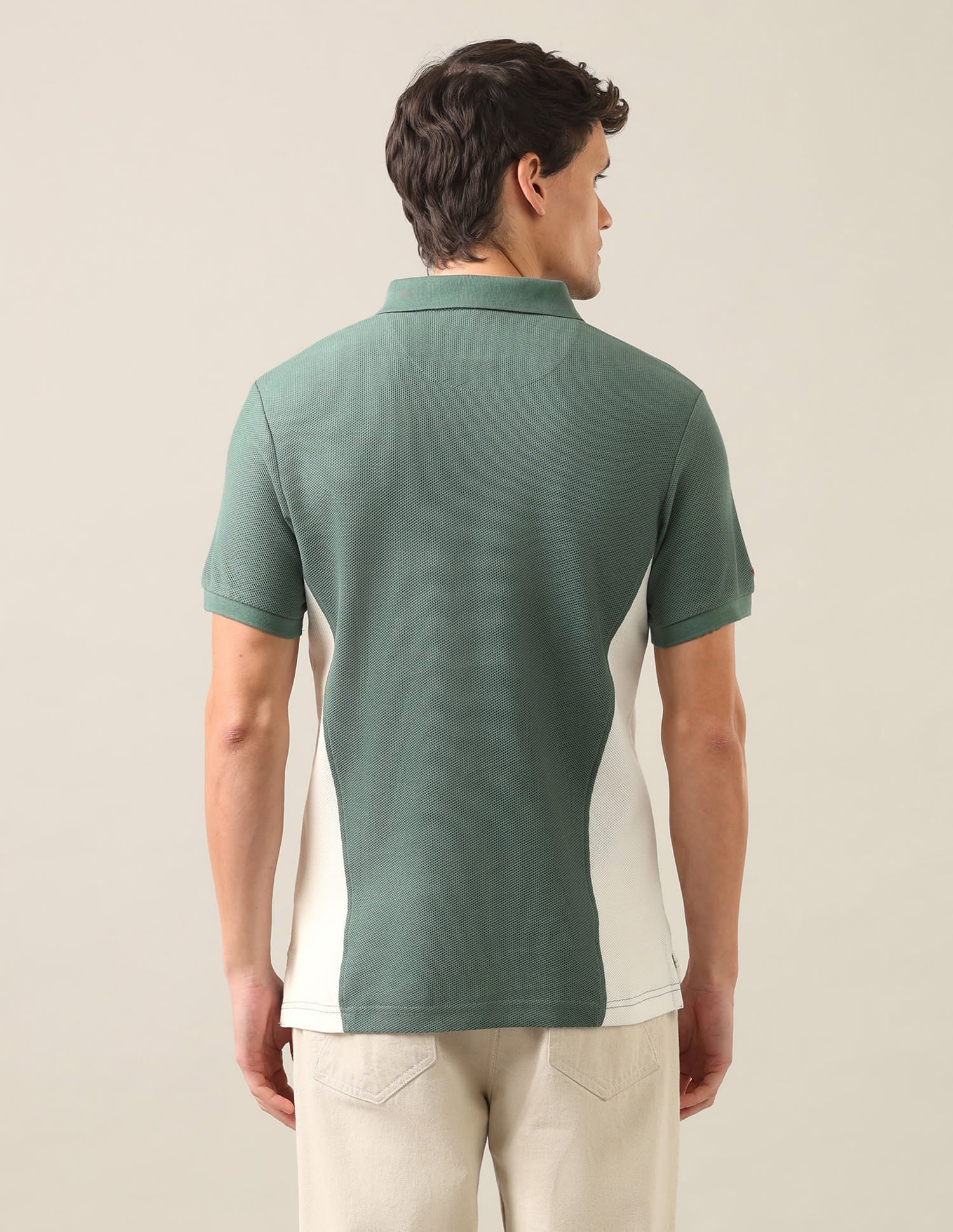 Colourblocked Slim Fit Polo Shirt Green - U.S. Polo Assn. India | Large