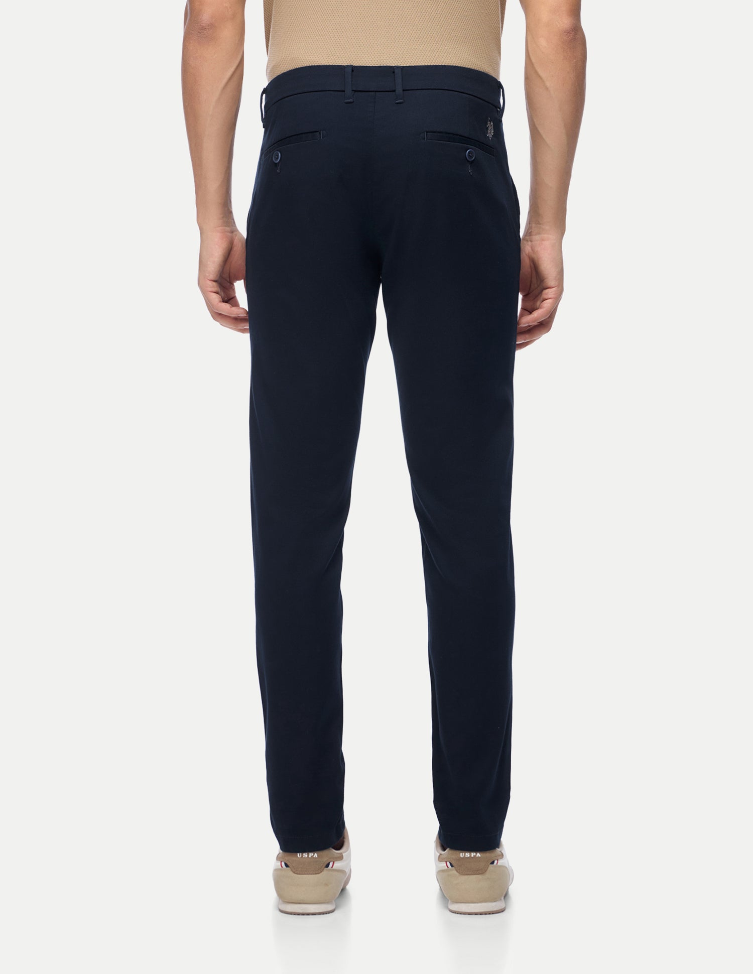 Austin Trim Regular Fit Mid Rise Trousers Navy - U.S. Polo Assn. India | Large