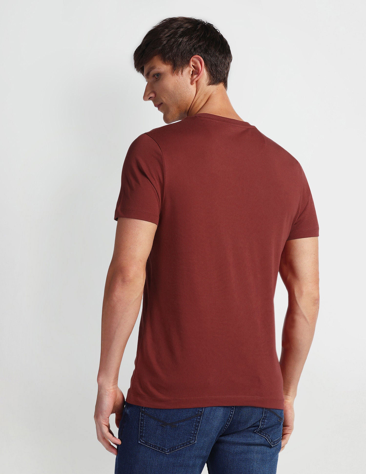 Brand Print Crew Neck T-Shirt Red - U.S. Polo Assn. India | Large