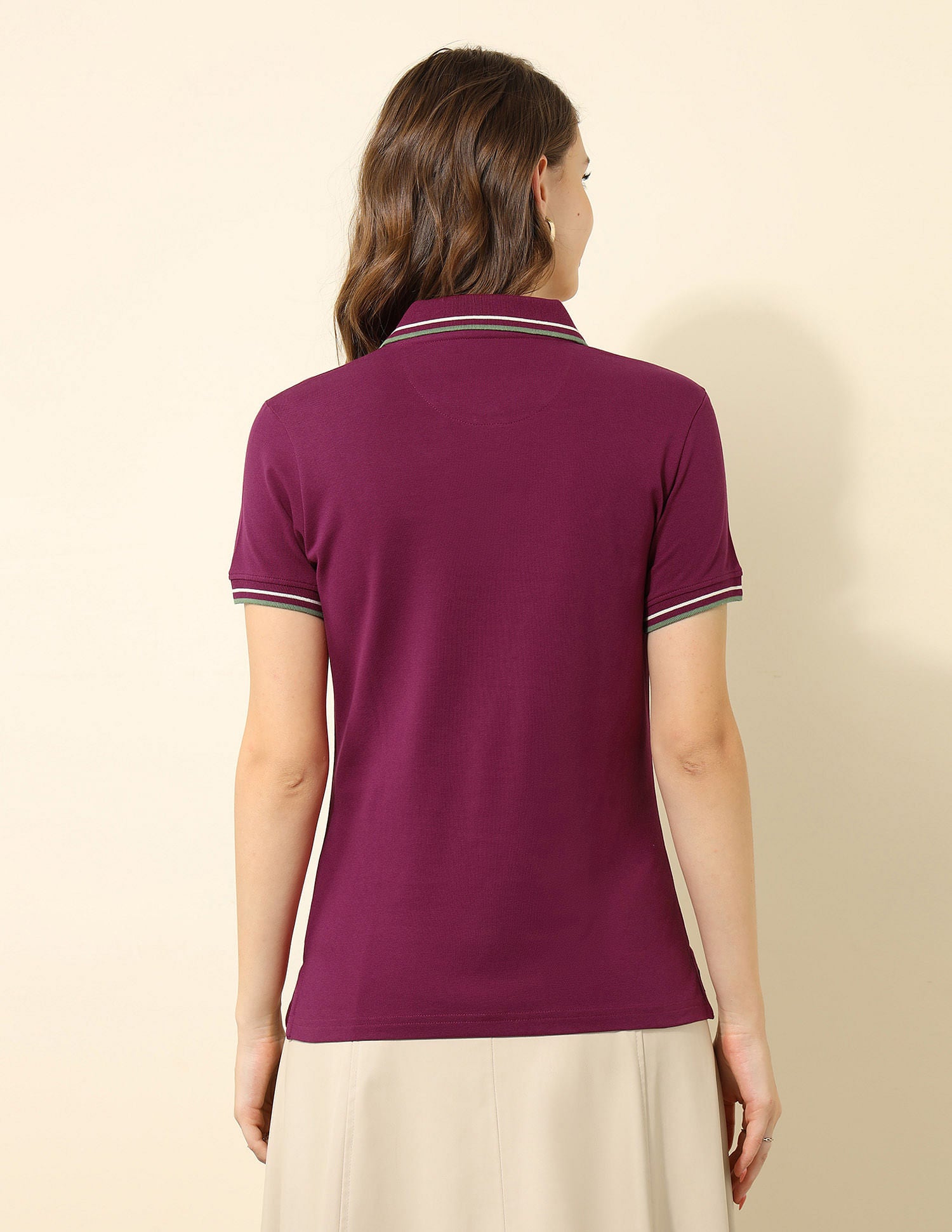 Tipped Collar Regular Fit Polo Shirt Wine - U.S. Polo Assn. India | Large