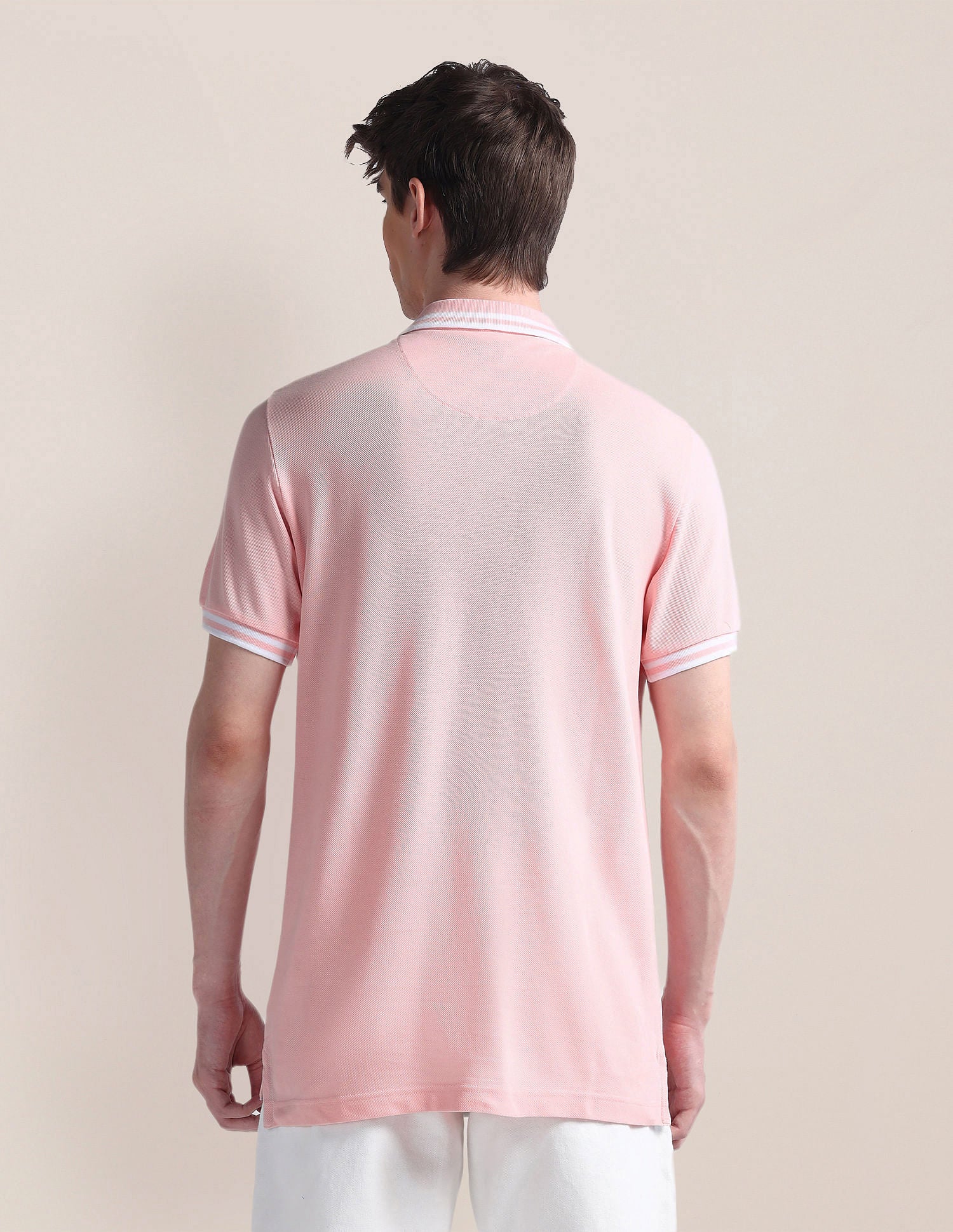 Slim Fit Pure Cotton Polo Shirt Light Pink - U.S. POLO ASSN. | Large