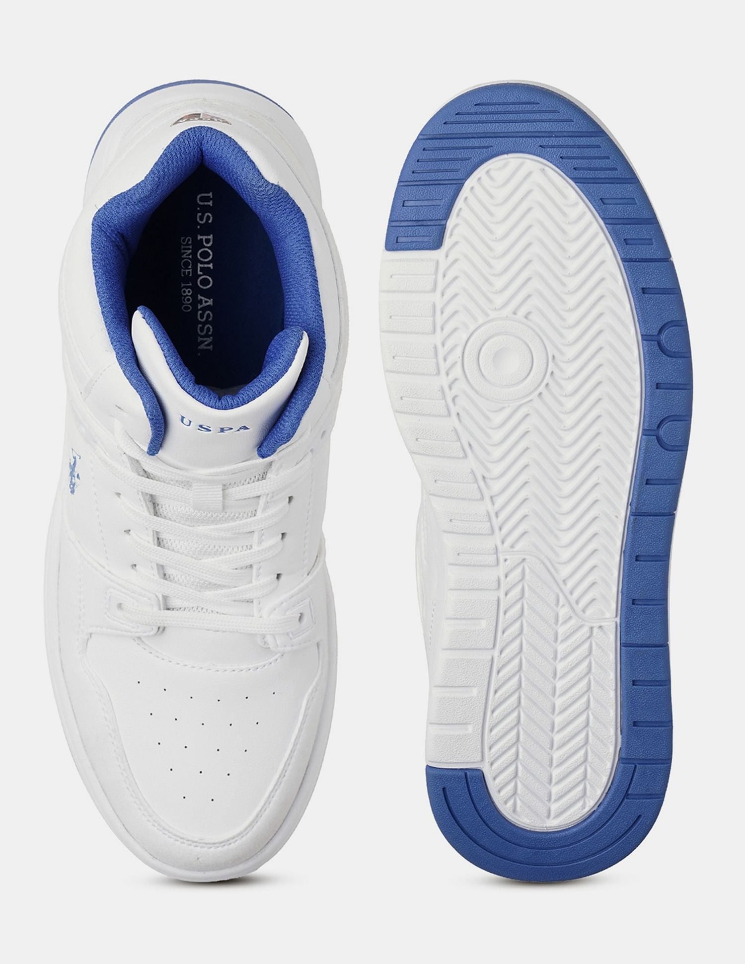 Men Bruce Mid Top Sneakers White - U.S. Polo Assn. India | Large