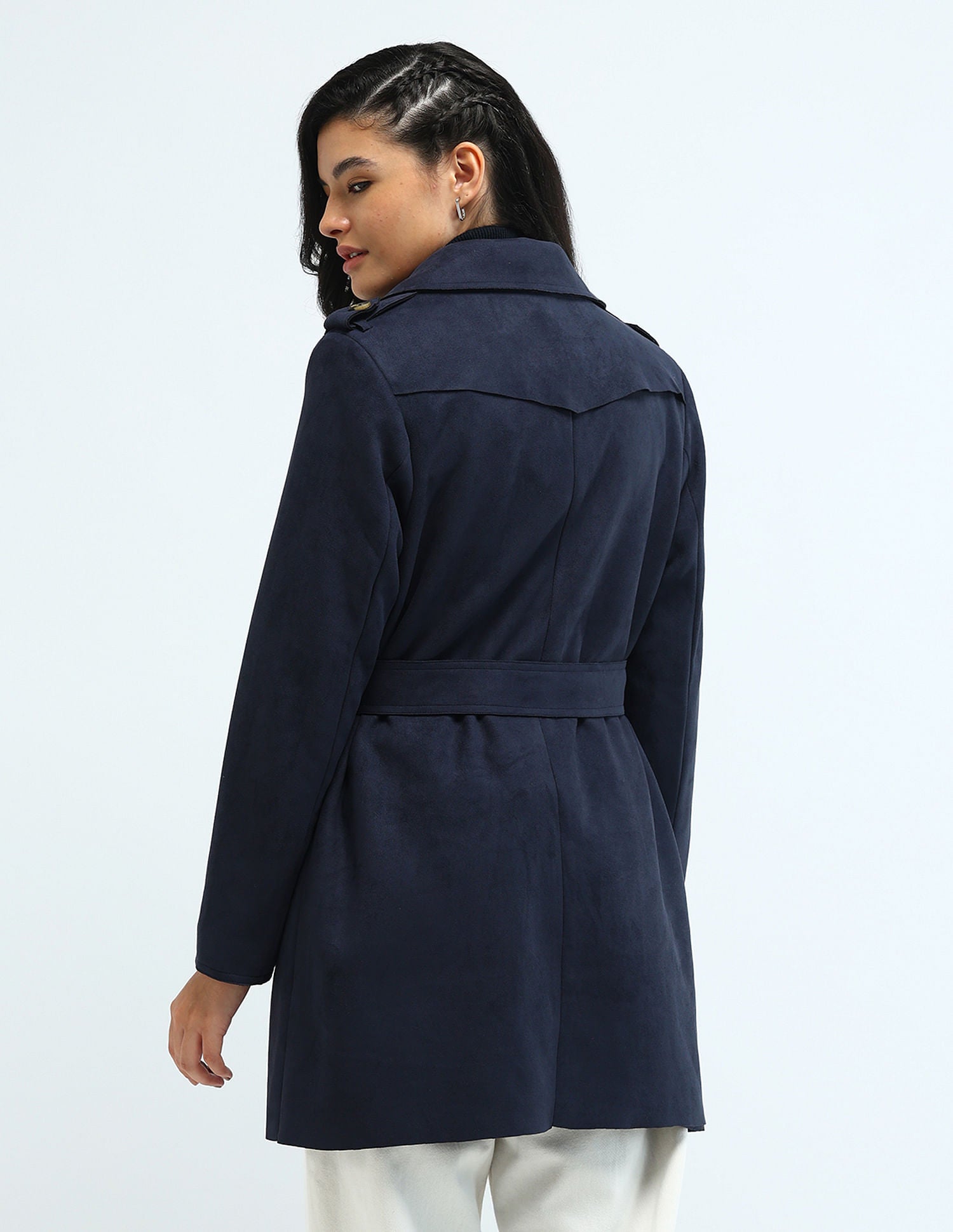 Longline Lapel Collar Jacket Navy - U.S. Polo Assn. India | Large