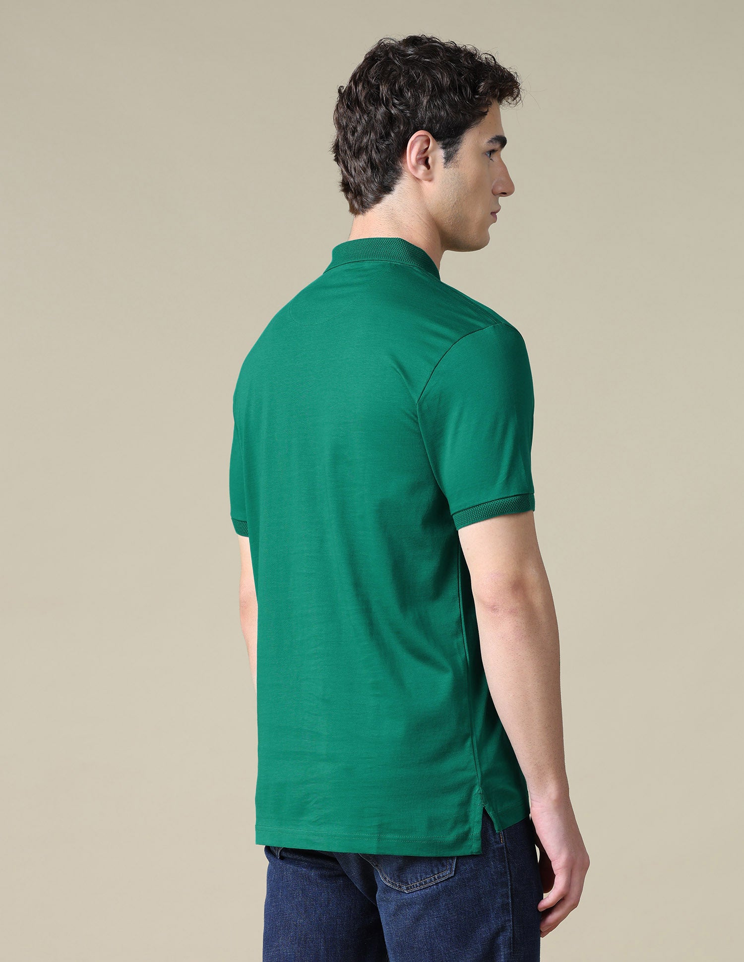 Solid Regular Fit Polo Shirt Green - U.S. Polo Assn. India | Large