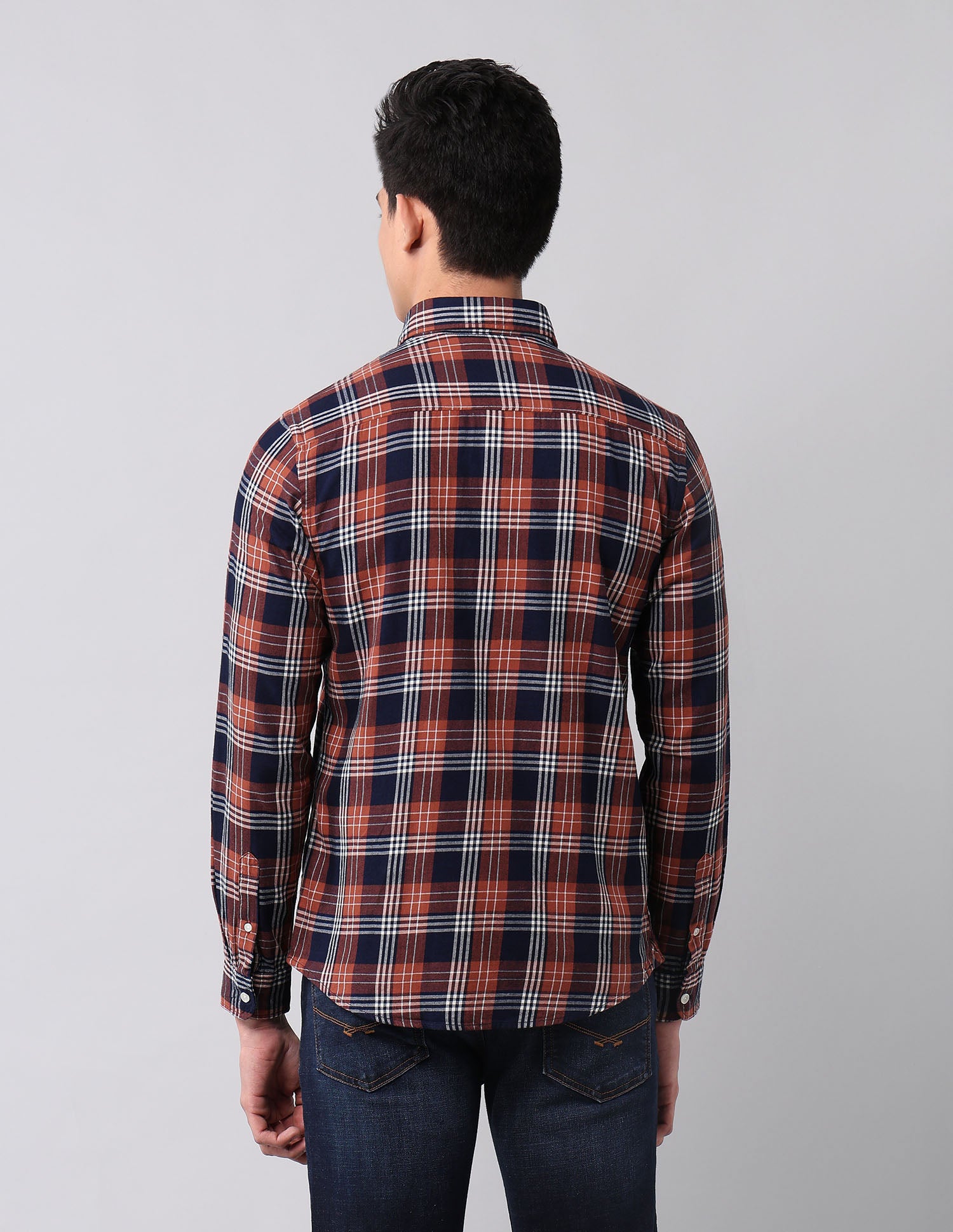 Plaid Checked Pure Cotton Shirt Indigo - U.S. Polo Assn. India | Large