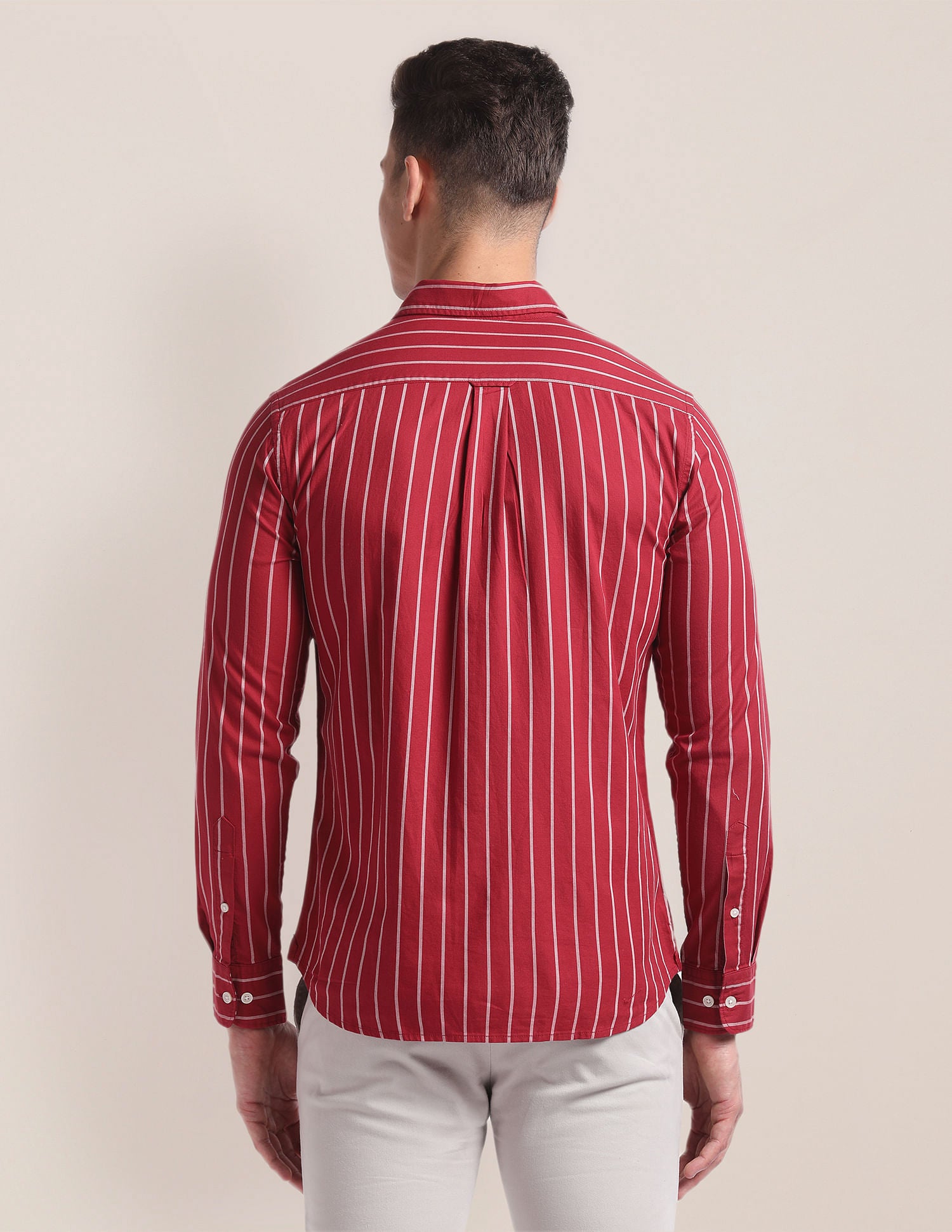 Premium Cotton Twill Shirt Red - U.S. Polo Assn. India | Large