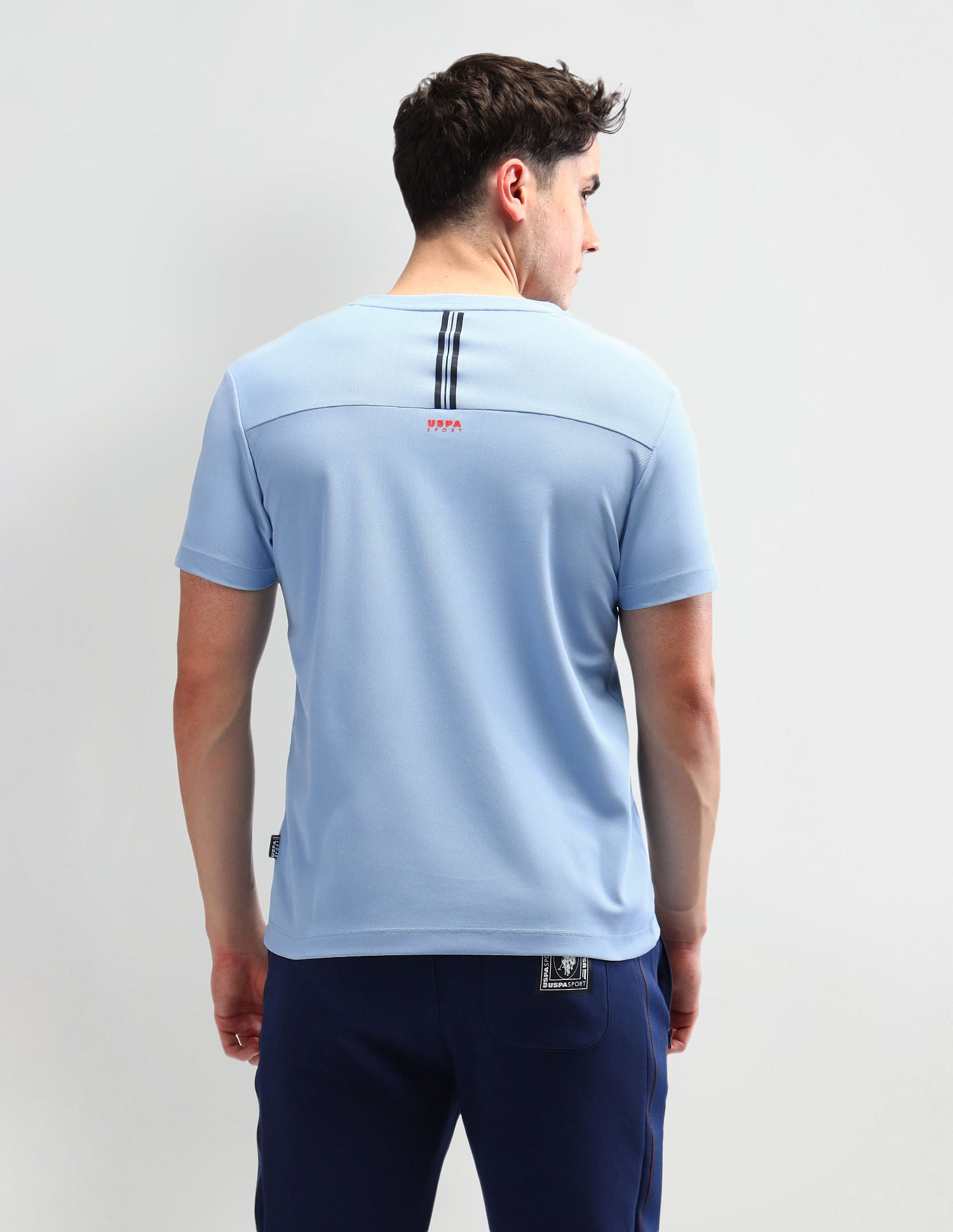 Slim Fit Brand Printed T-Shirt Light Blue - U.S. Polo Assn. India | Large