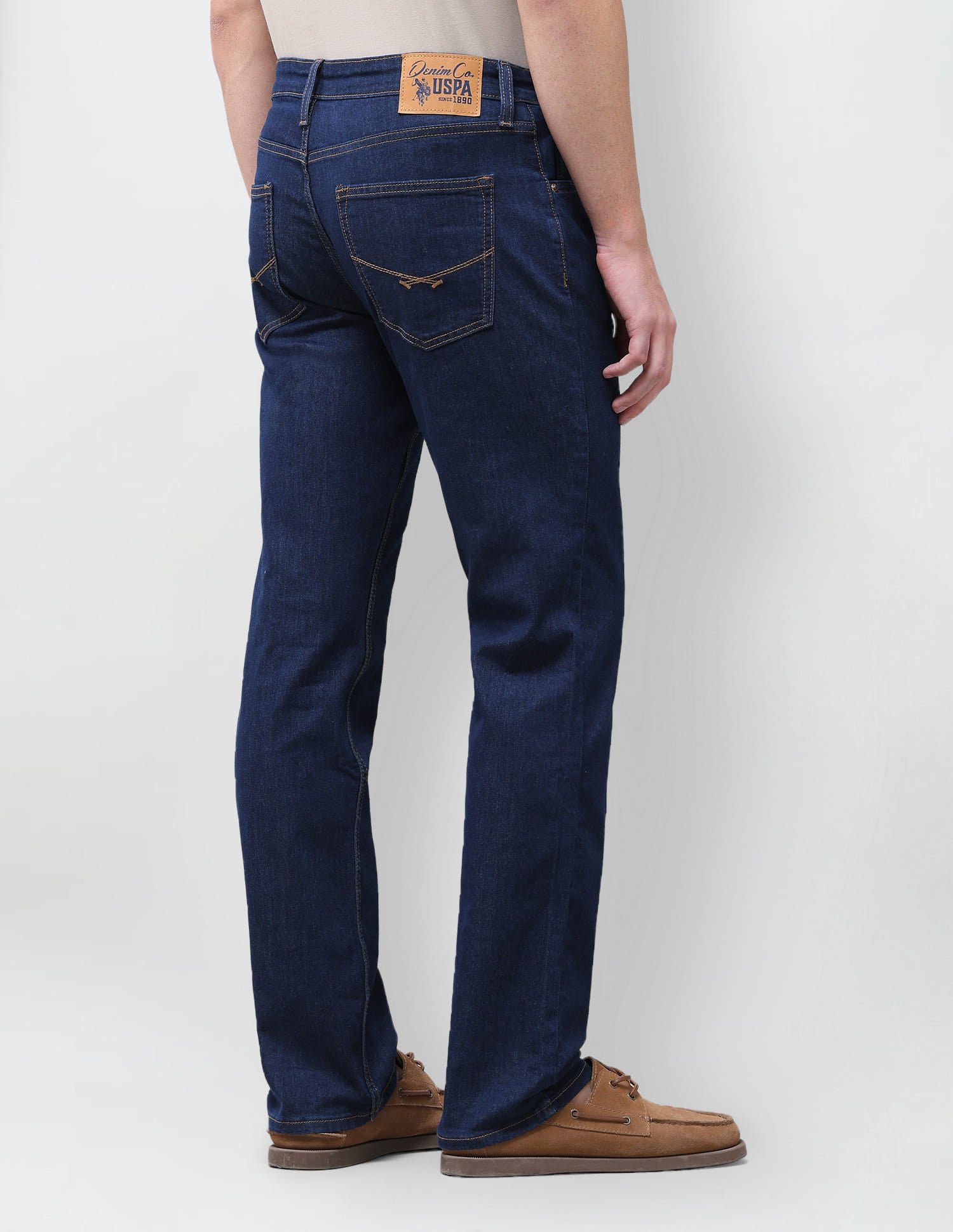 Solid Slim Straight Fit Jeans Blue - U.S. Polo Assn. India | Large